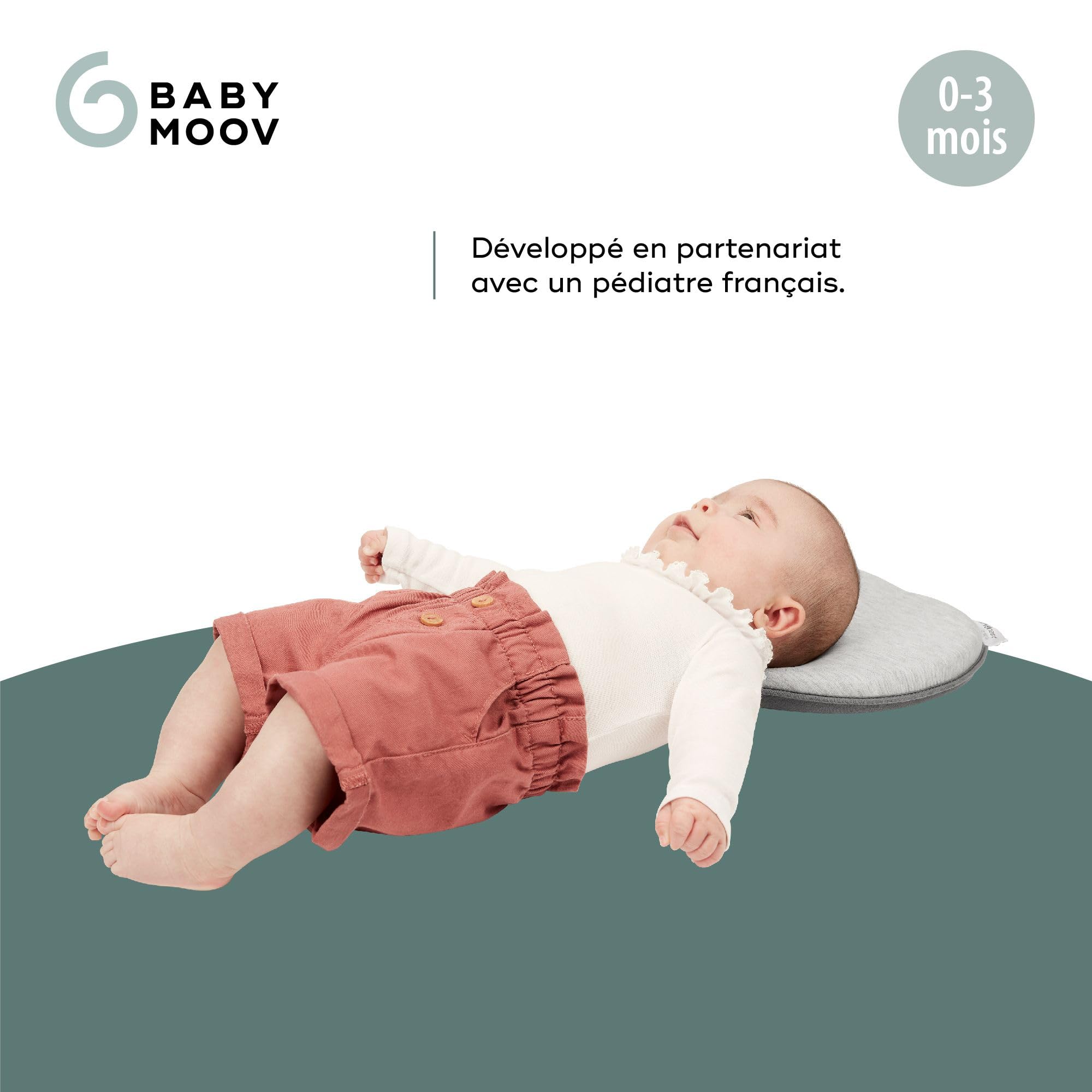 Babymoov Swoon Lovenest Original support de tête Smokey, coton bio