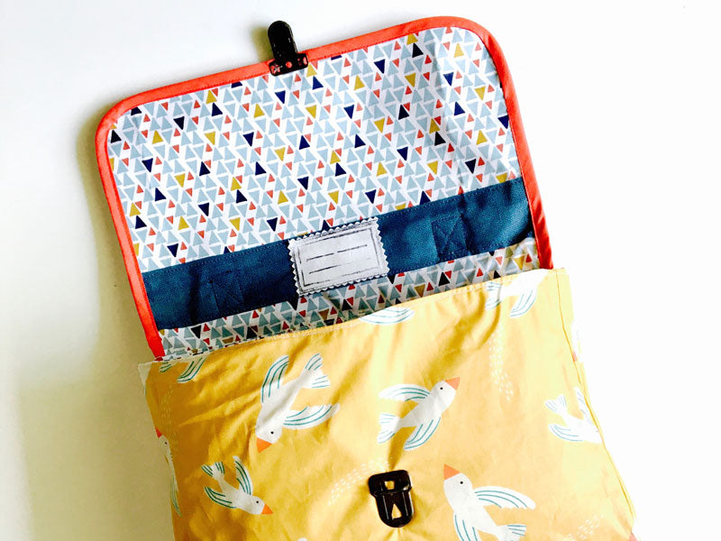 PIOLOU Le Cartable Maternelle Cartable maternelle léger Bleu et Jaune Oiseaux imperméable