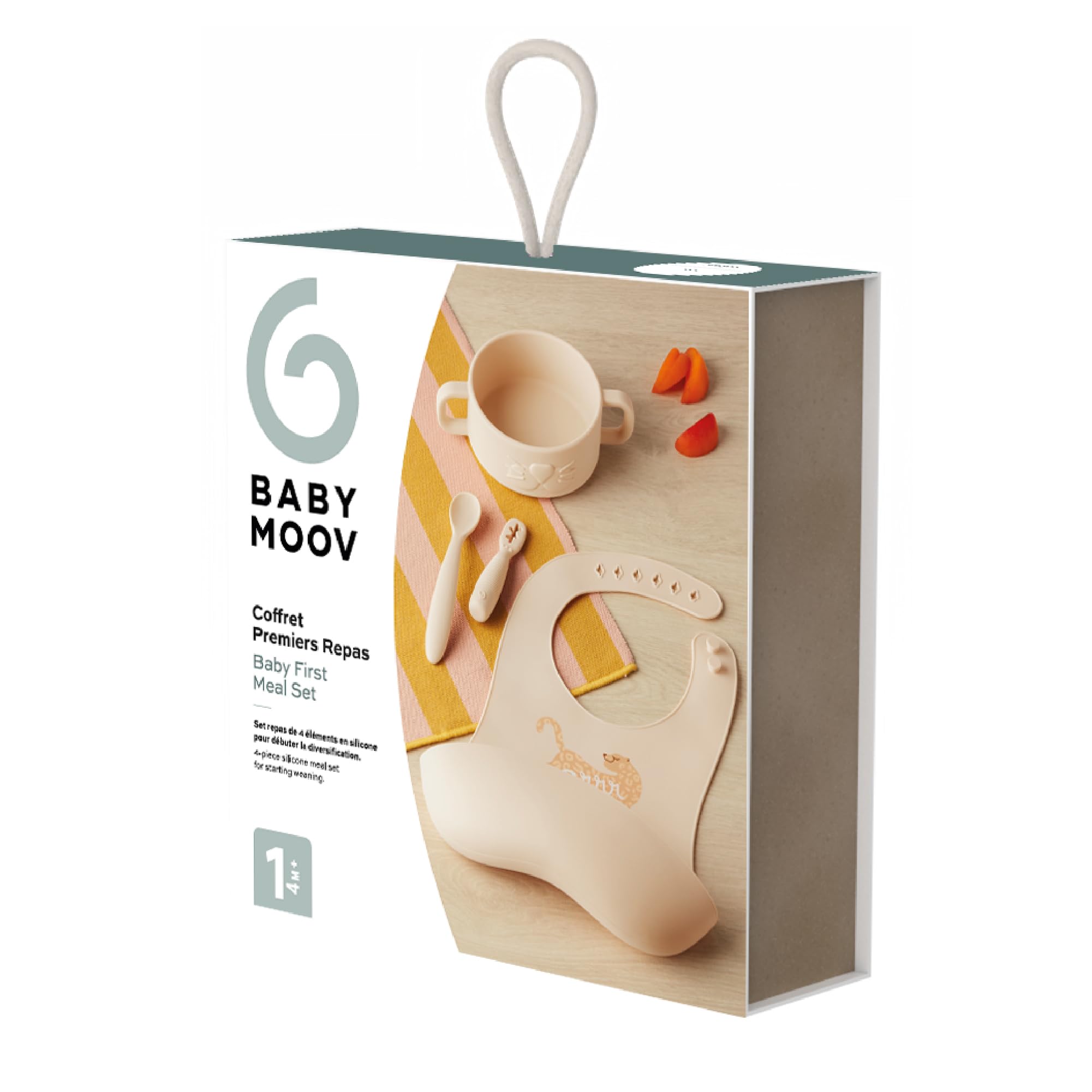 Babymoov coffret premiers repas bébé en silicone Mini Roar beige