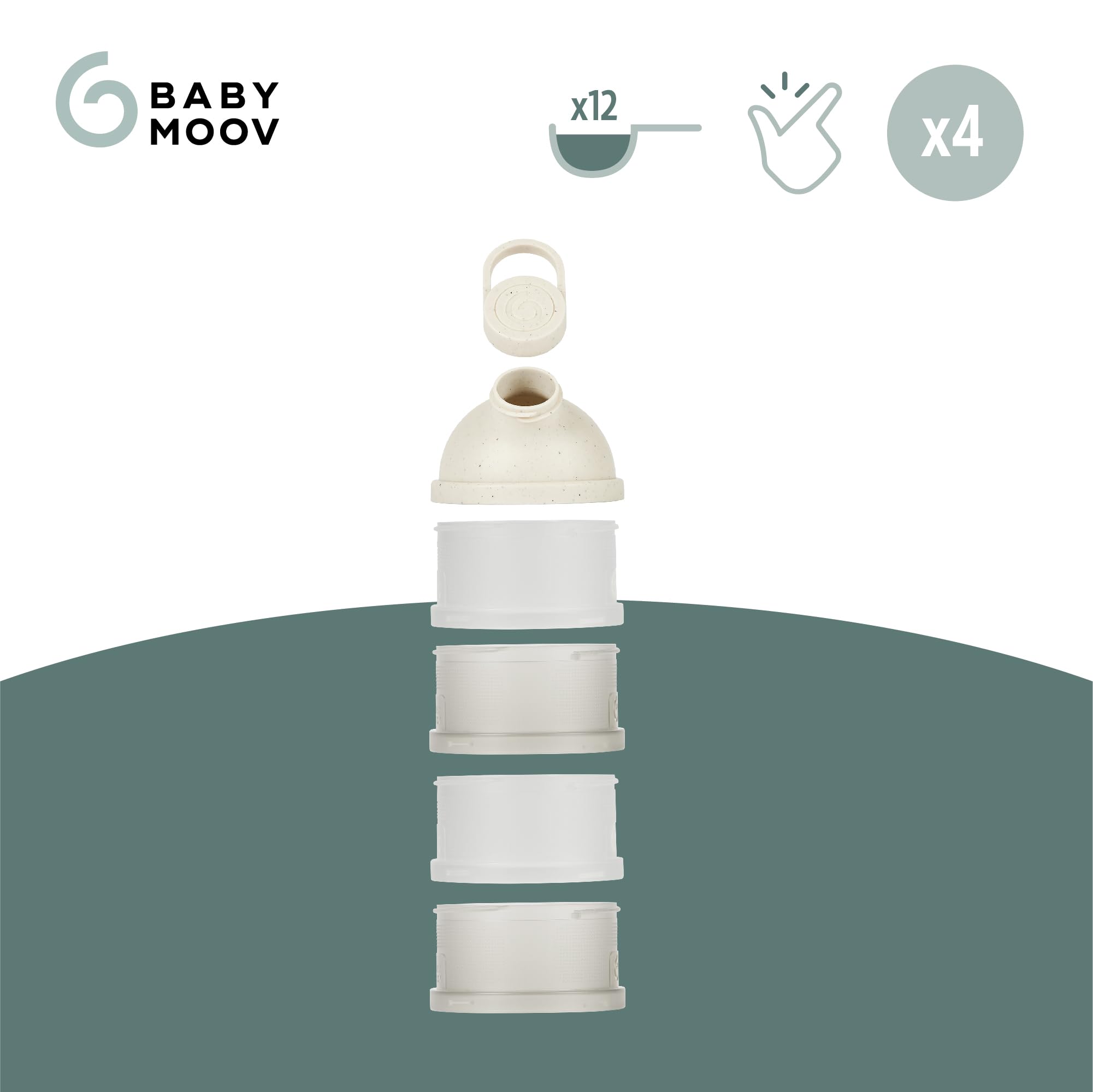 Babymoov Isy Babybols Babydoses doseur de lait beige 4 compartiments