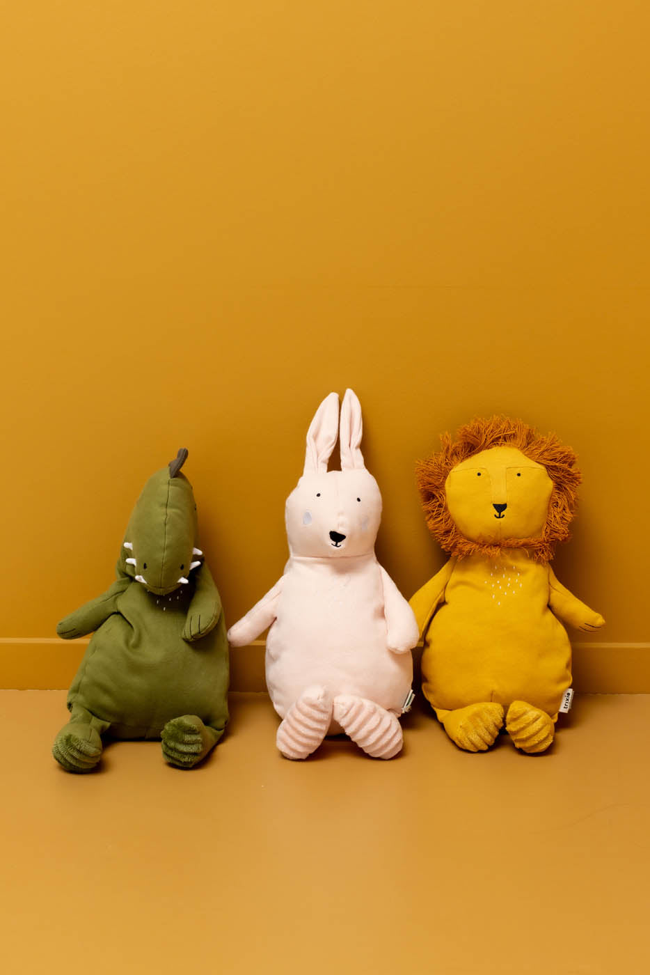 Trixie Baby Premiers jouets Peluche grande Mr. Dino peluche 38 cm coton bio