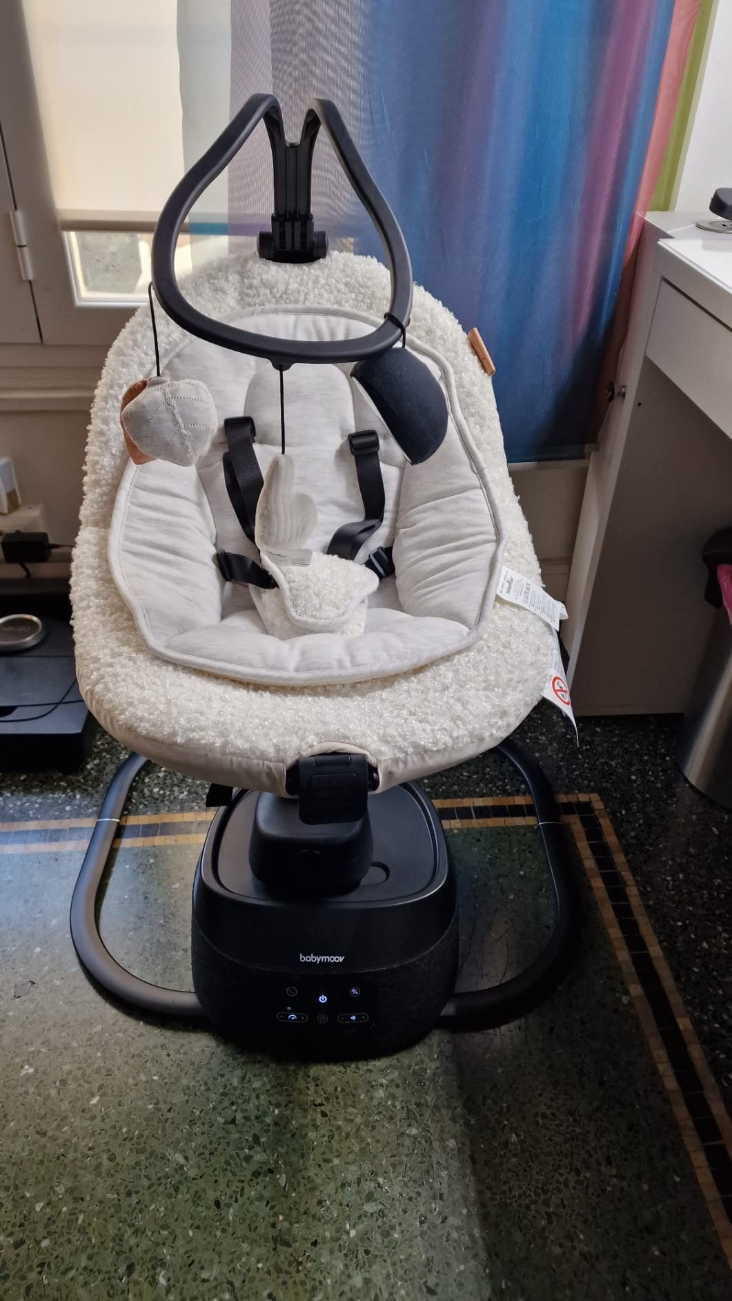 Babymoov Swoon Evolution Curl White balancelle électrique bébé