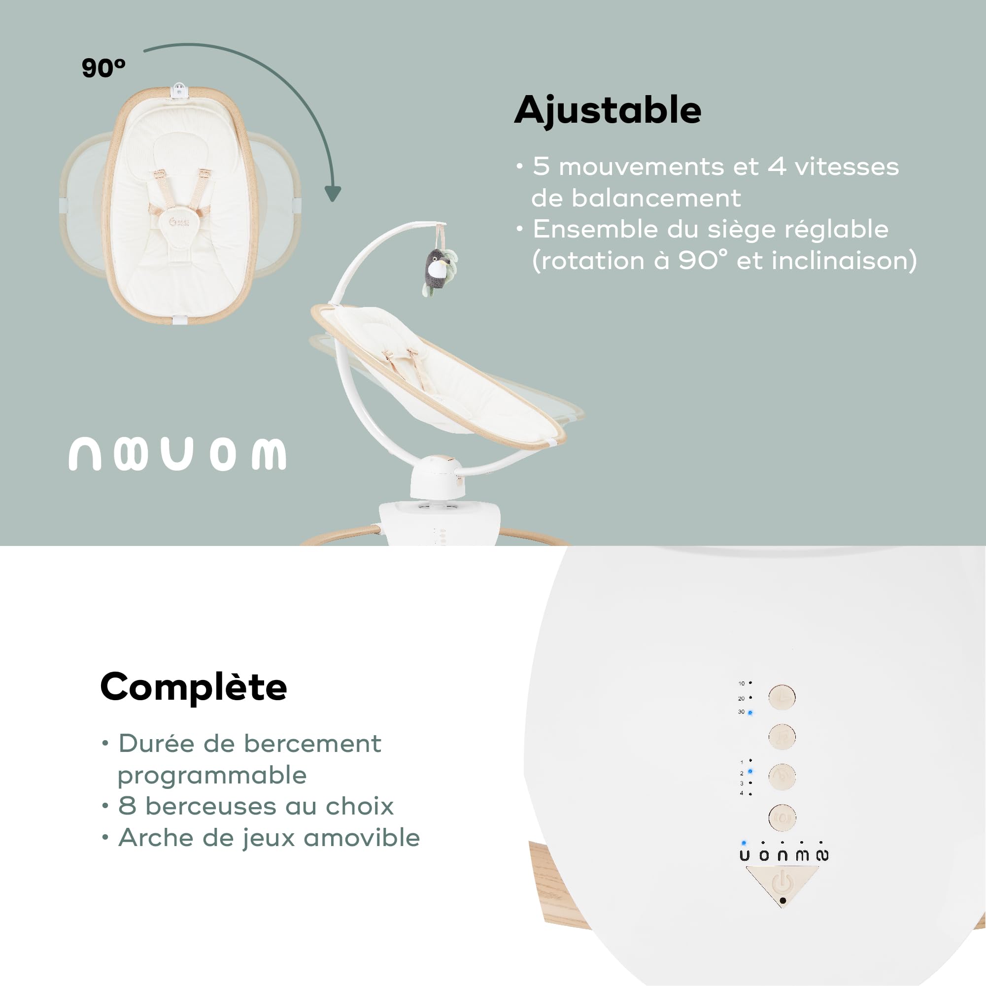 Babymoov Swoon Hoop balancelle électrique bébé Sand