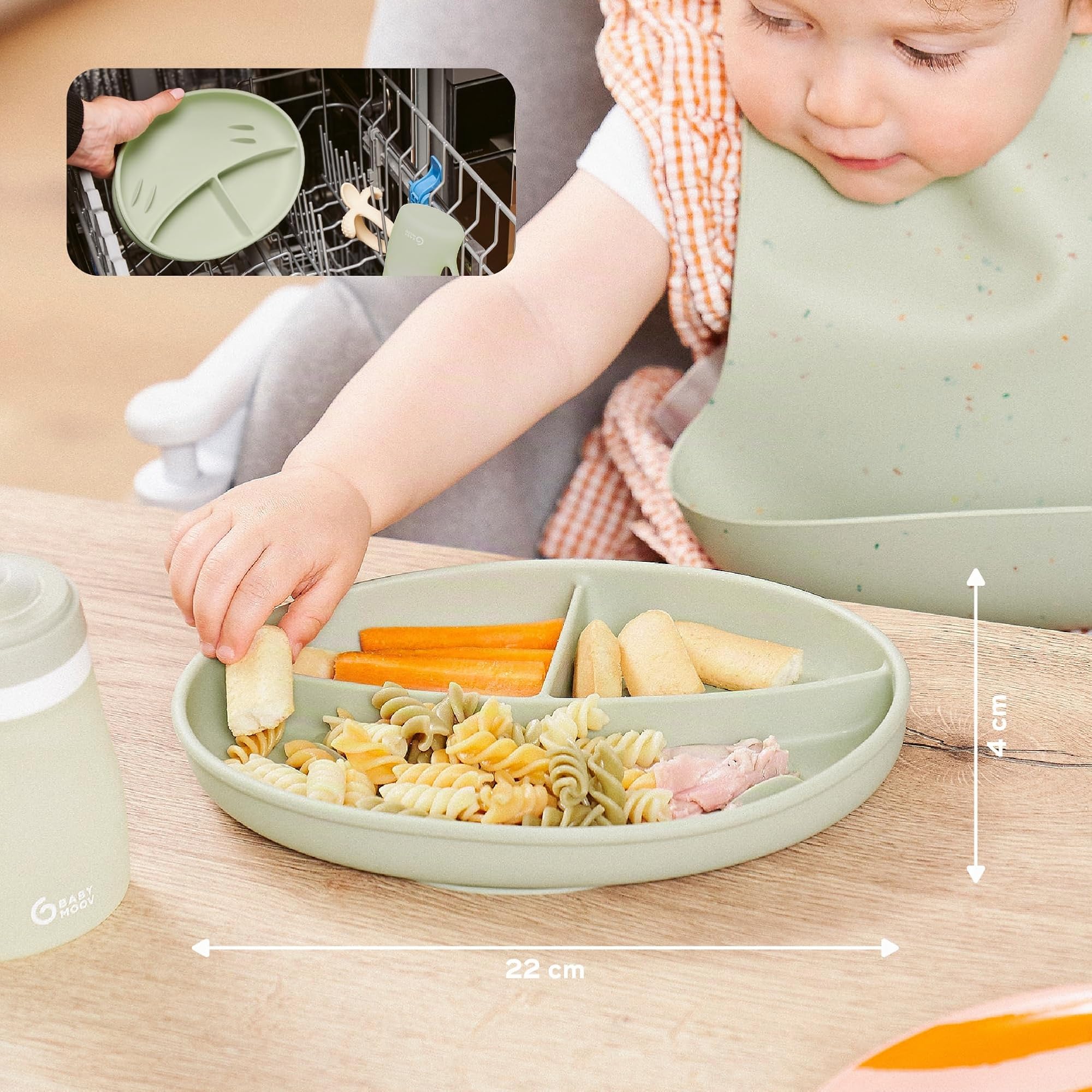 Babymoov Isy / Babybols assiette compartimentée antidérapante en silicone