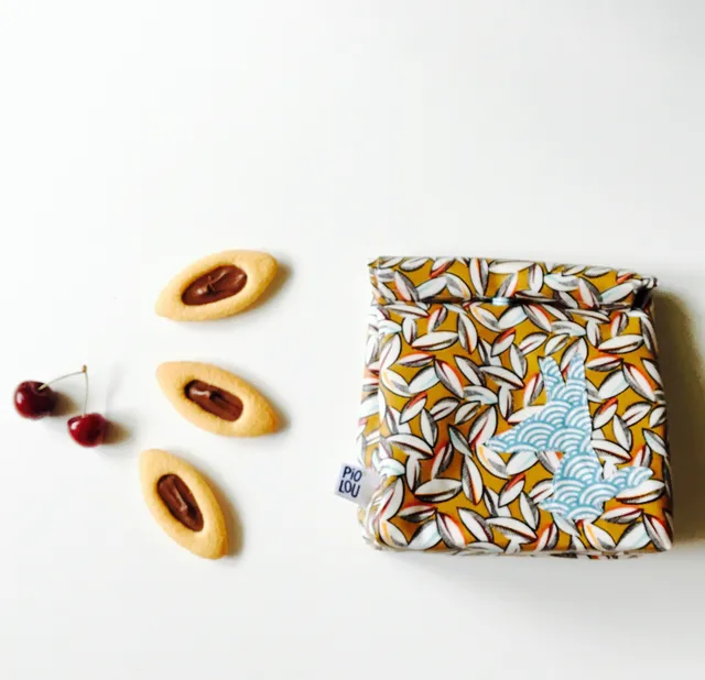 PIOLOU Le lunch-bag PM lunch bag tissu enduit marron cabosses