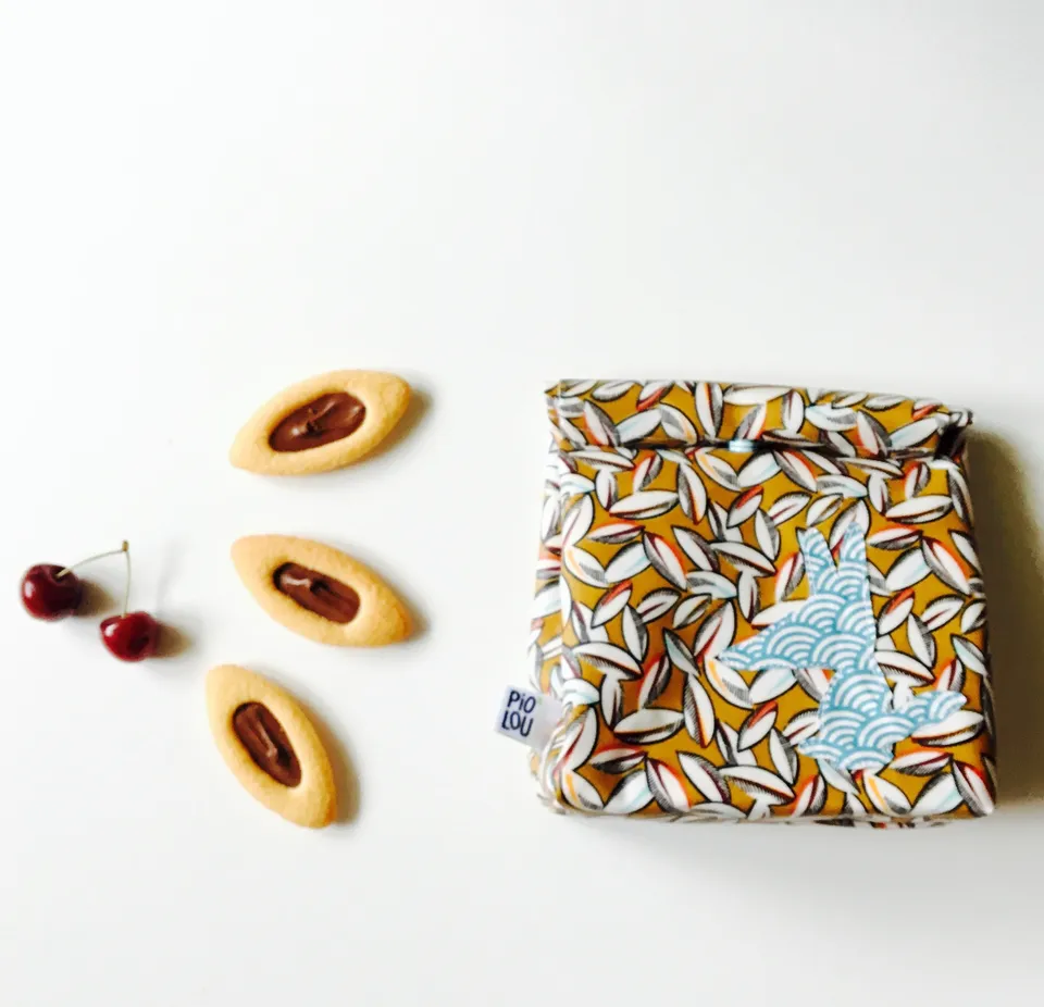 PIOLOU Le lunch-bag PM lunch bag tissu enduit marron cabosses