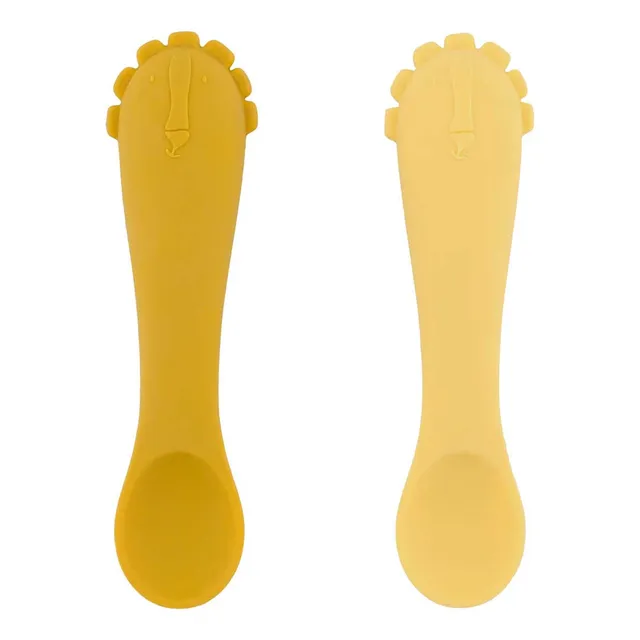 Trixie Baby Couverts Premières cuillères pour bébé 2-pack Mr. Lion silicone