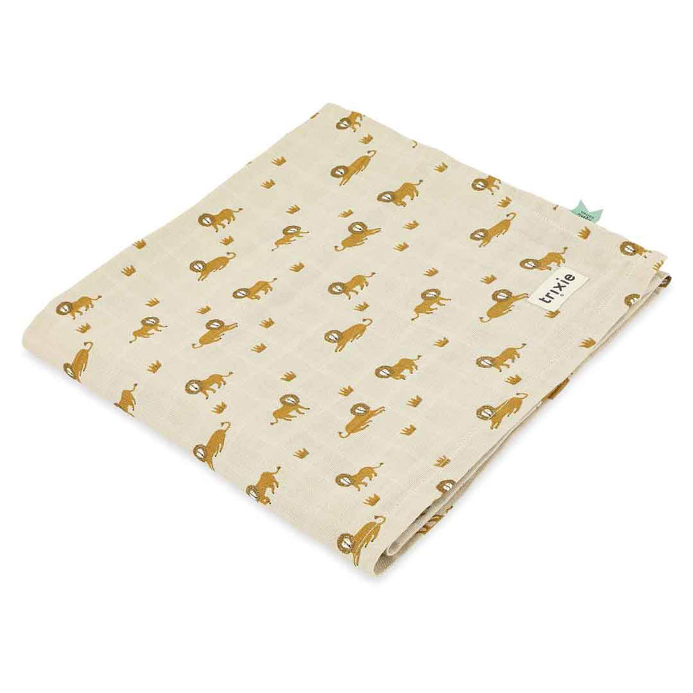 Trixie Baby Langes en mousseline Lange en mousseline 110x110cm Lively Lion coton bio