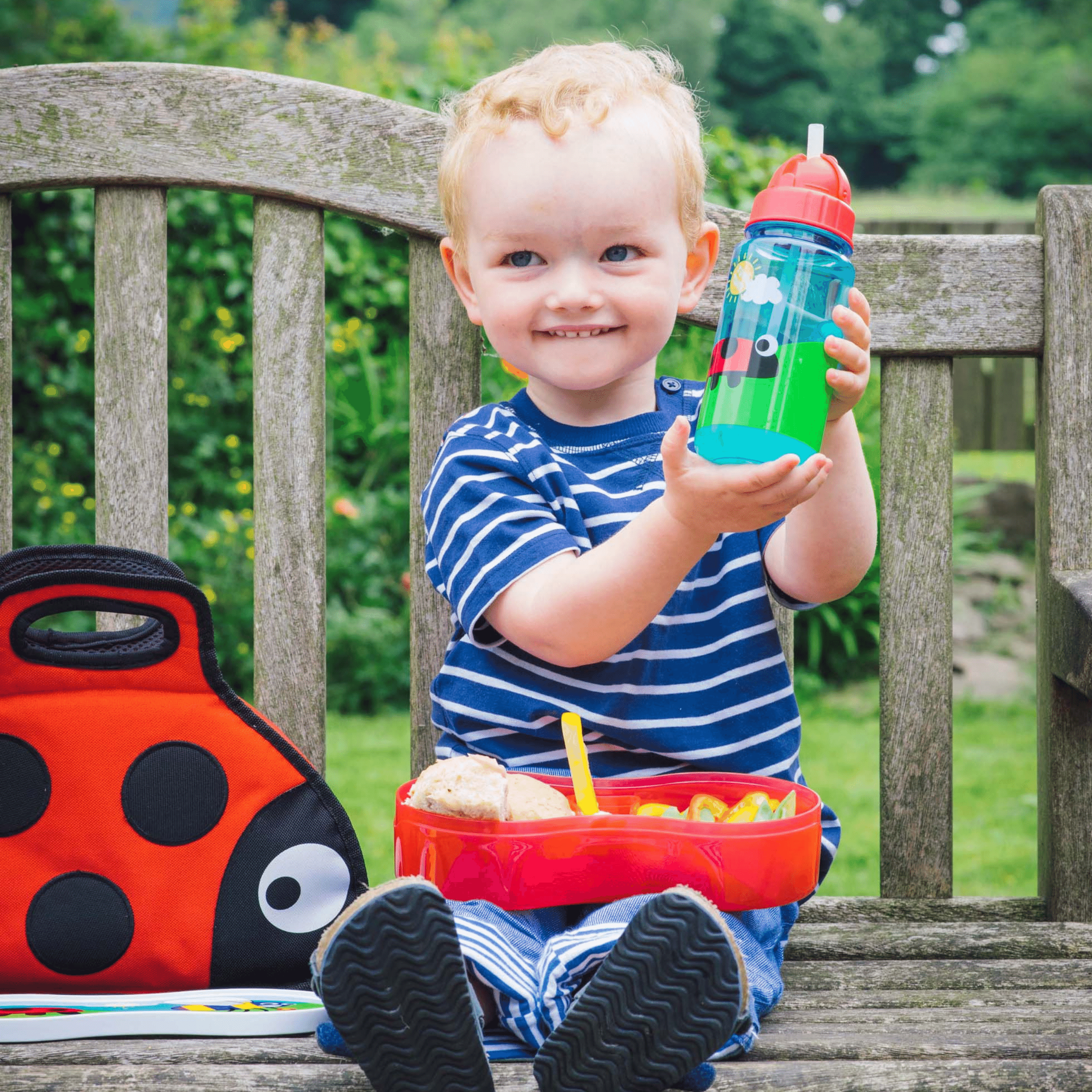Tum Tum Water Bottles Bugs gourde enfant 400 ml, avec paille