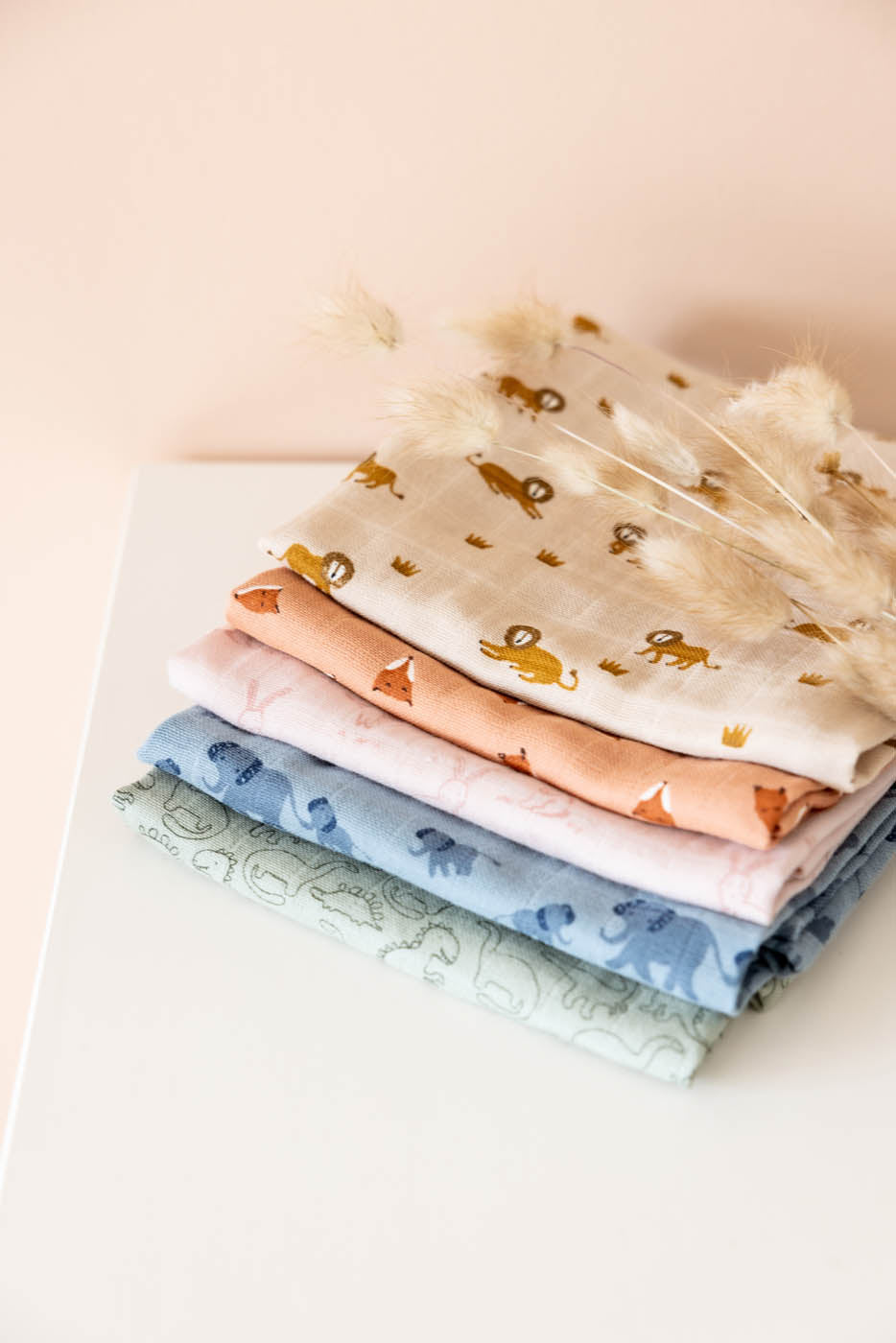 Trixie Baby Langes en mousseline 3-pack mix 55x55cm Enchanting Elephant coton bio