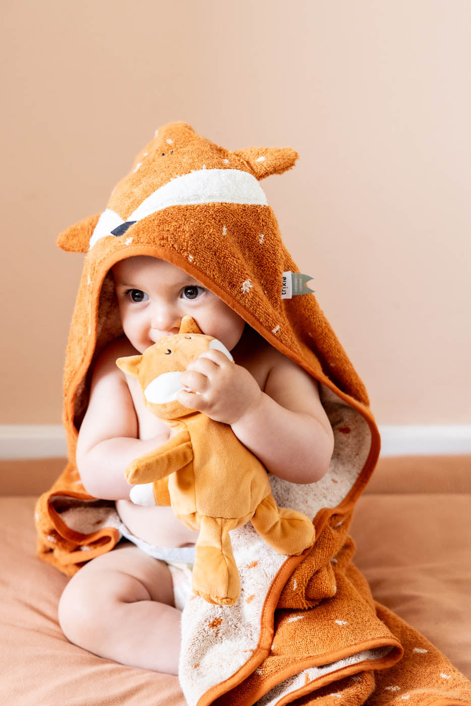 Trixie Baby Capes de bain 75 x 75 cm Mr. Fox coton bio