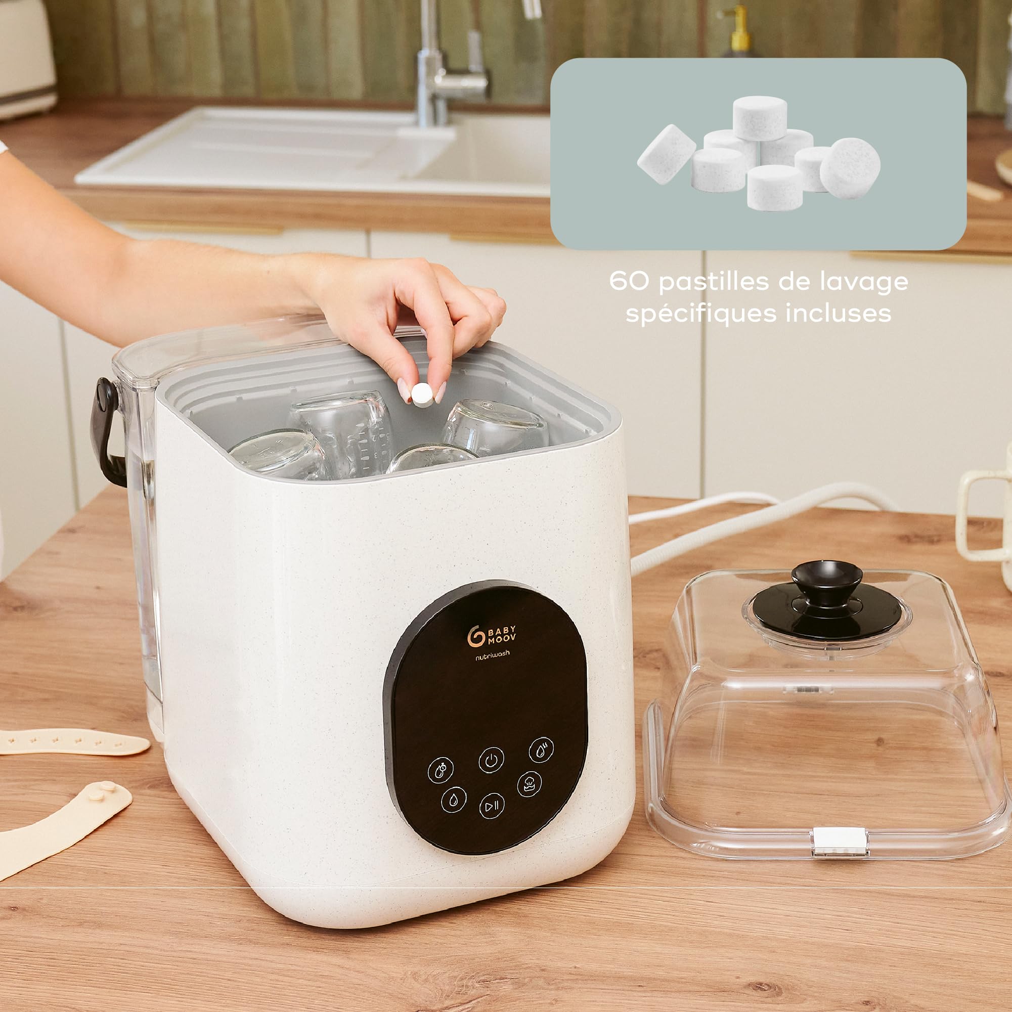 Babymoov Nutribaby / Duo Meal NutriWash lave-biberon électrique 4-en-1 beige