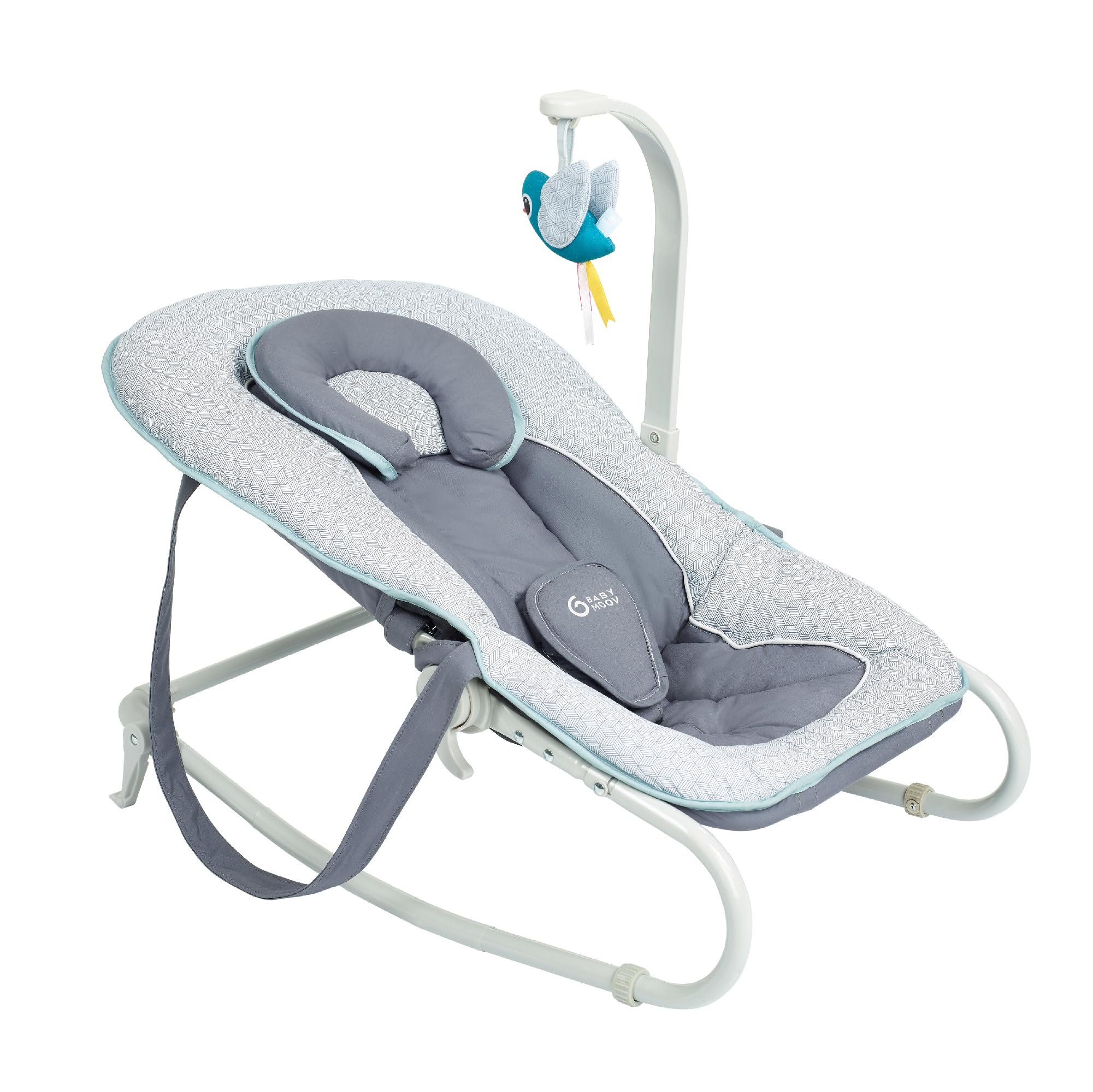 Babymoov Swoon Graphik transat bébé bleu fixe balancelle