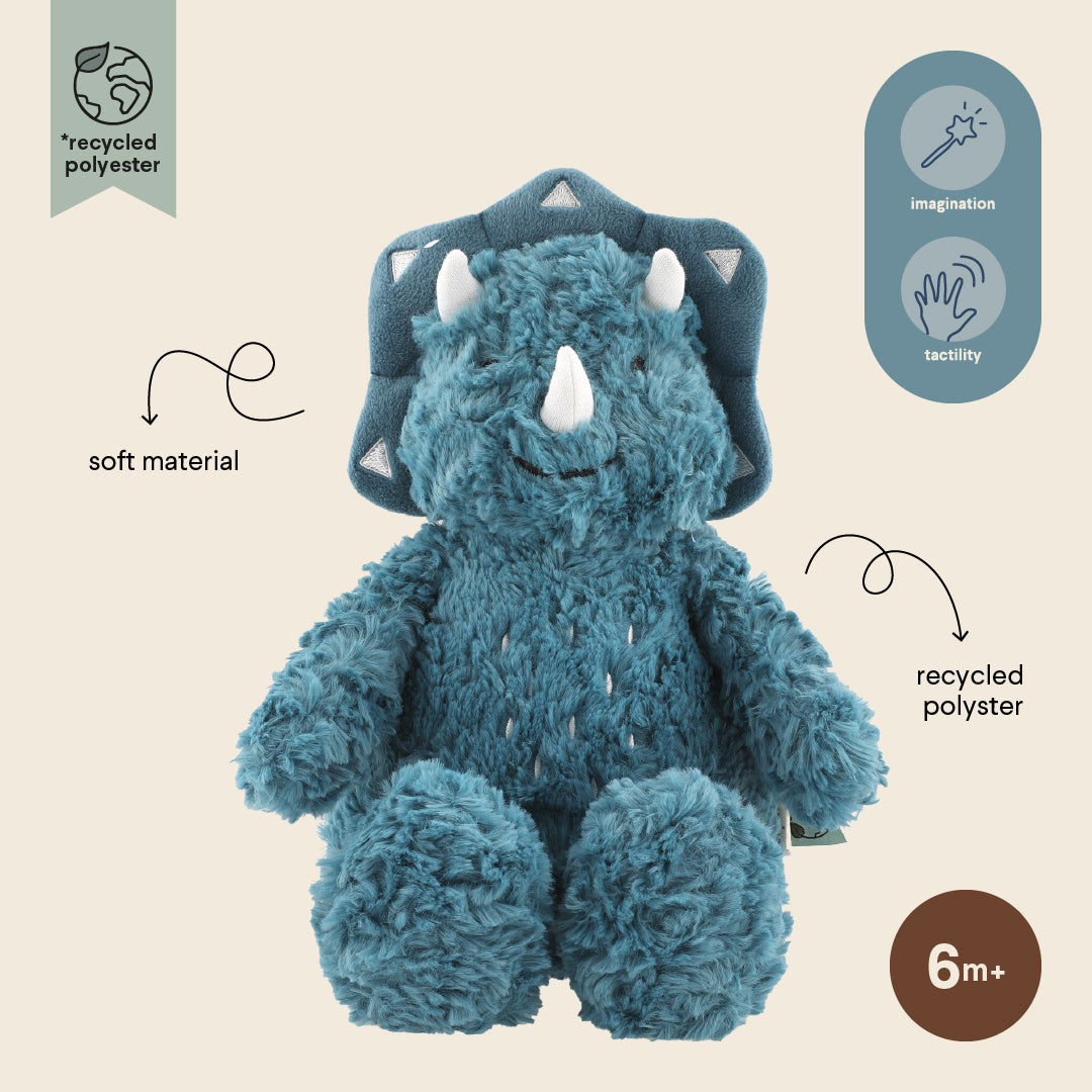 Trixie Baby Premiers jouets Mr. Triceratops peluche en matière recyclée