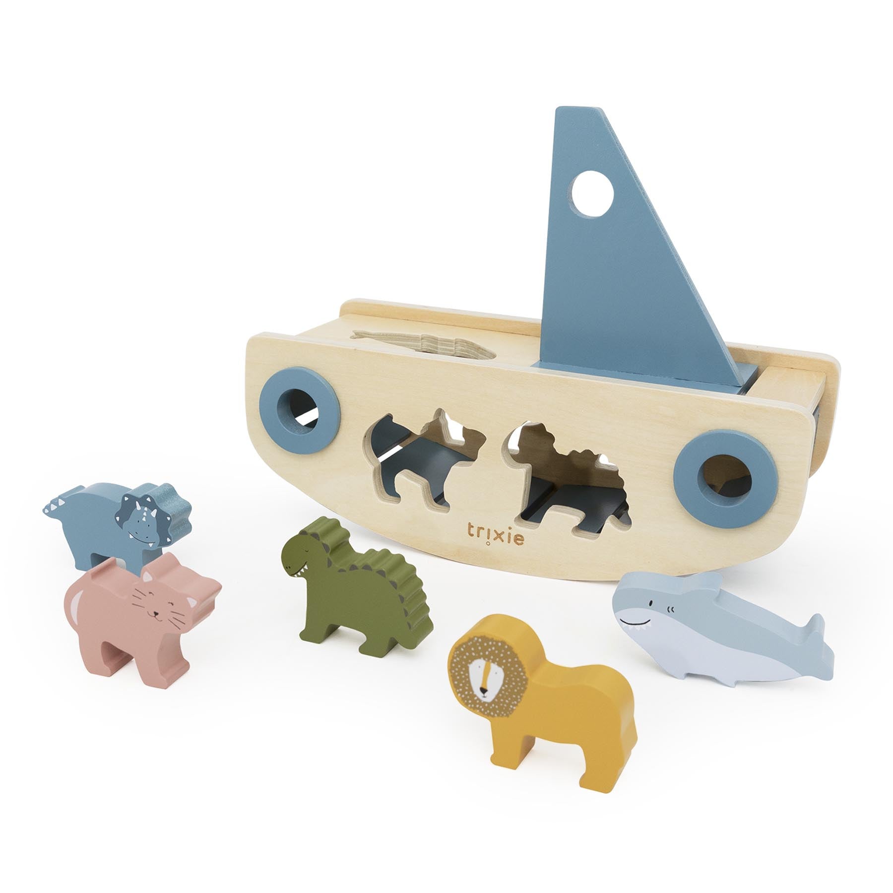 Trixie Baby Jouets d’activités Bateau en bois à formes