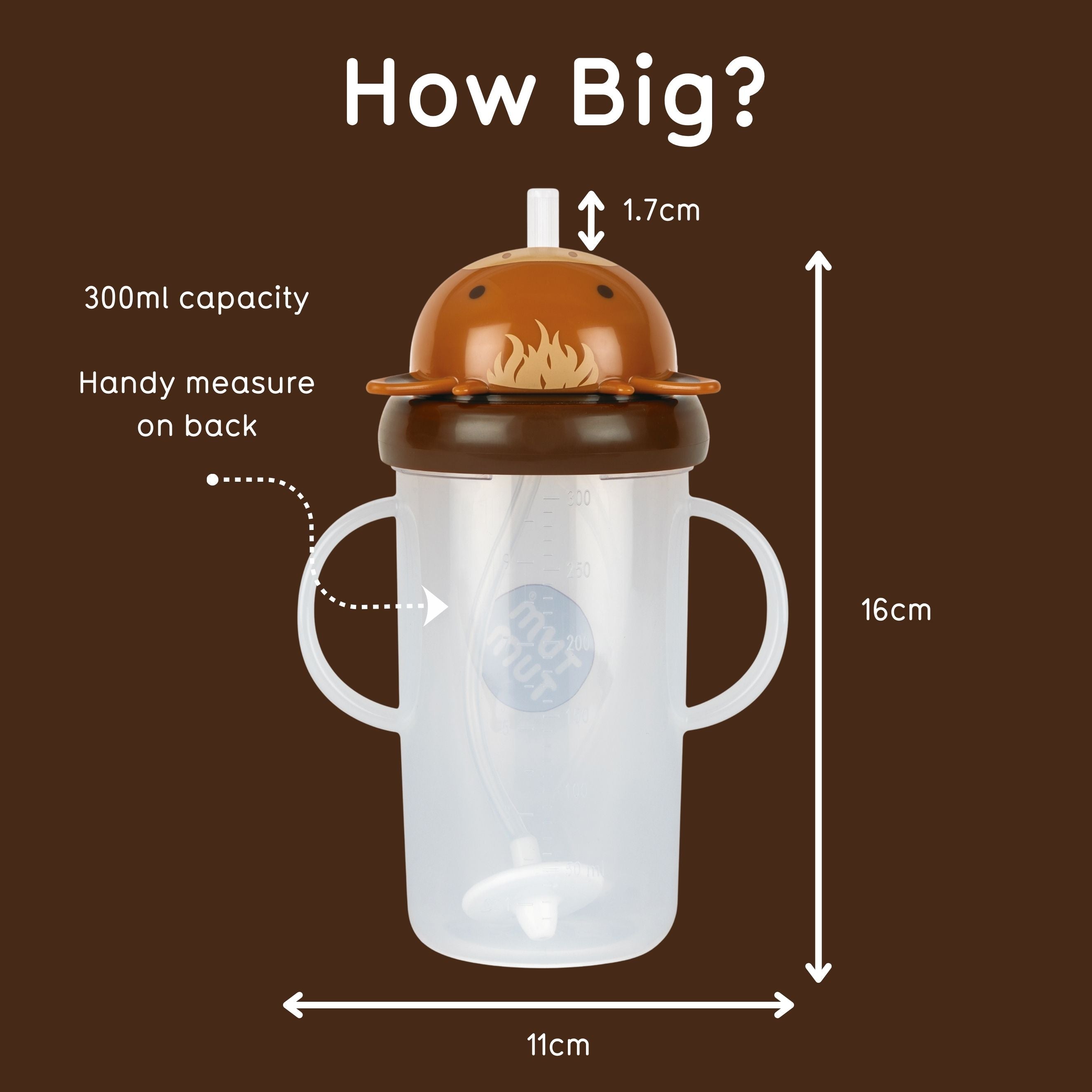 Tum Tum Cups Tall Tippy Up Sippy Cup gobelet Clyde Cow 300 ml paille lestée