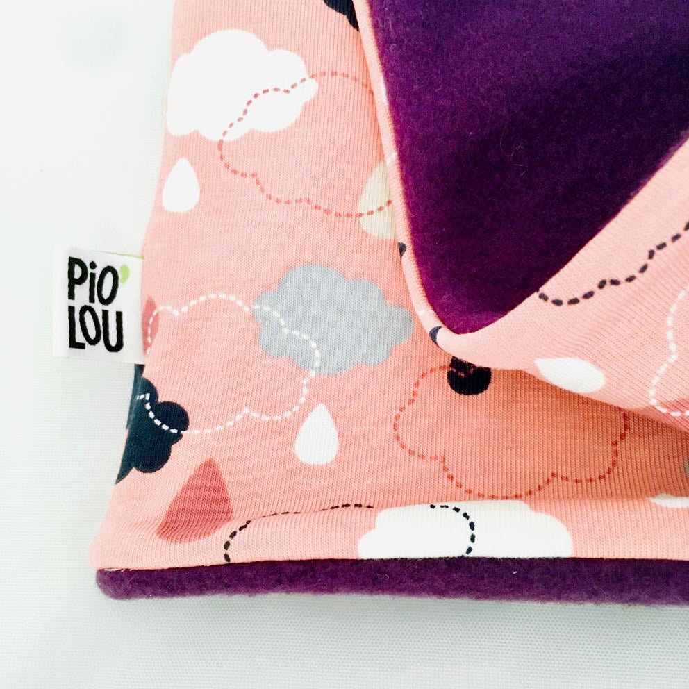 PIOLOU Le Tour de Cou Tour de cou enfant réversible violet rose