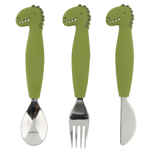 Trixie Baby Couverts Mr. Dino couverts 3 pièces en silicone