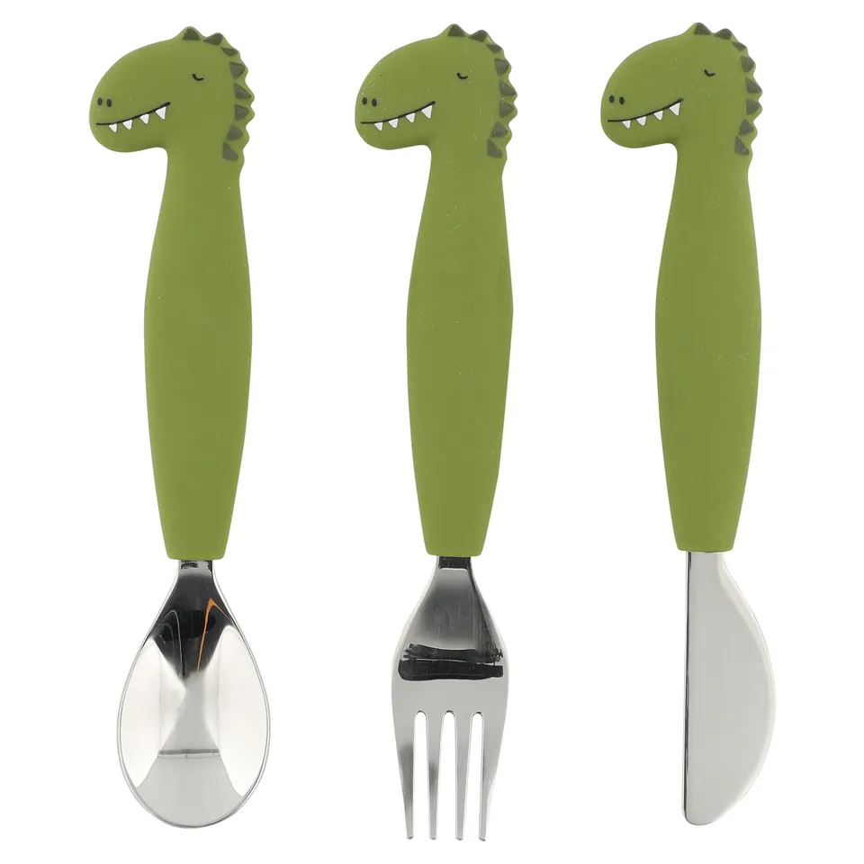 Trixie Baby Couverts Mr. Dino couverts 3 pièces en silicone