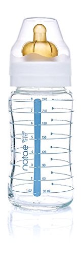 Natae Biberons biberon en verre 240 ml à tétine en caoutchouc naturel