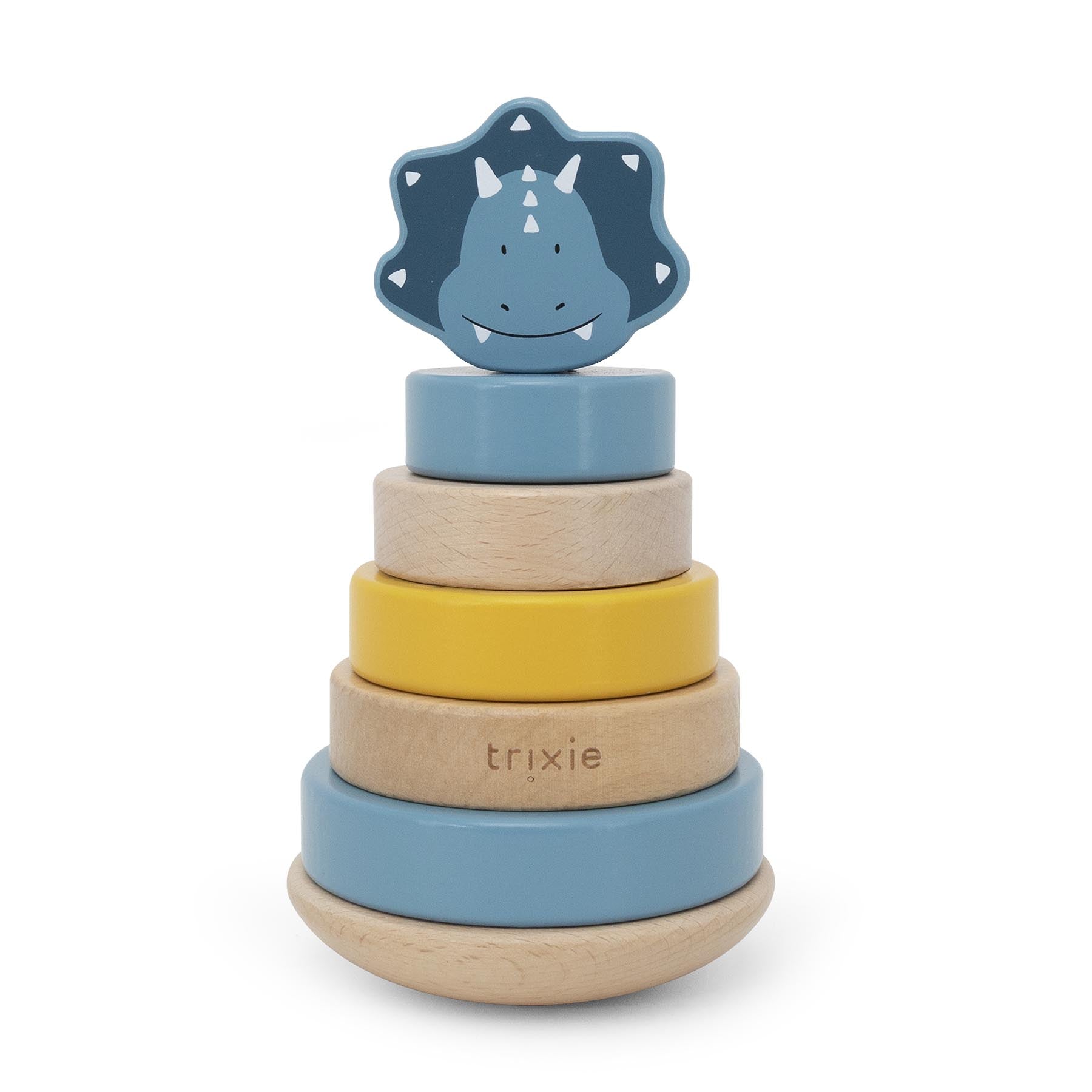 Trixie Baby Jouets à empiler Tour à empiler Mr. Triceratops en bois FSC