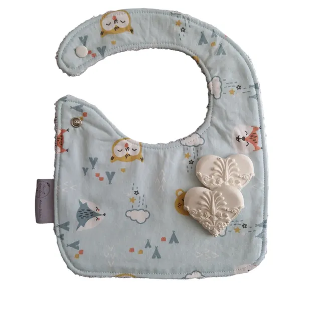 Rose et rêves dorés Bavoirs Bavoir pour bébé animaux de la forêt en coton et bambou