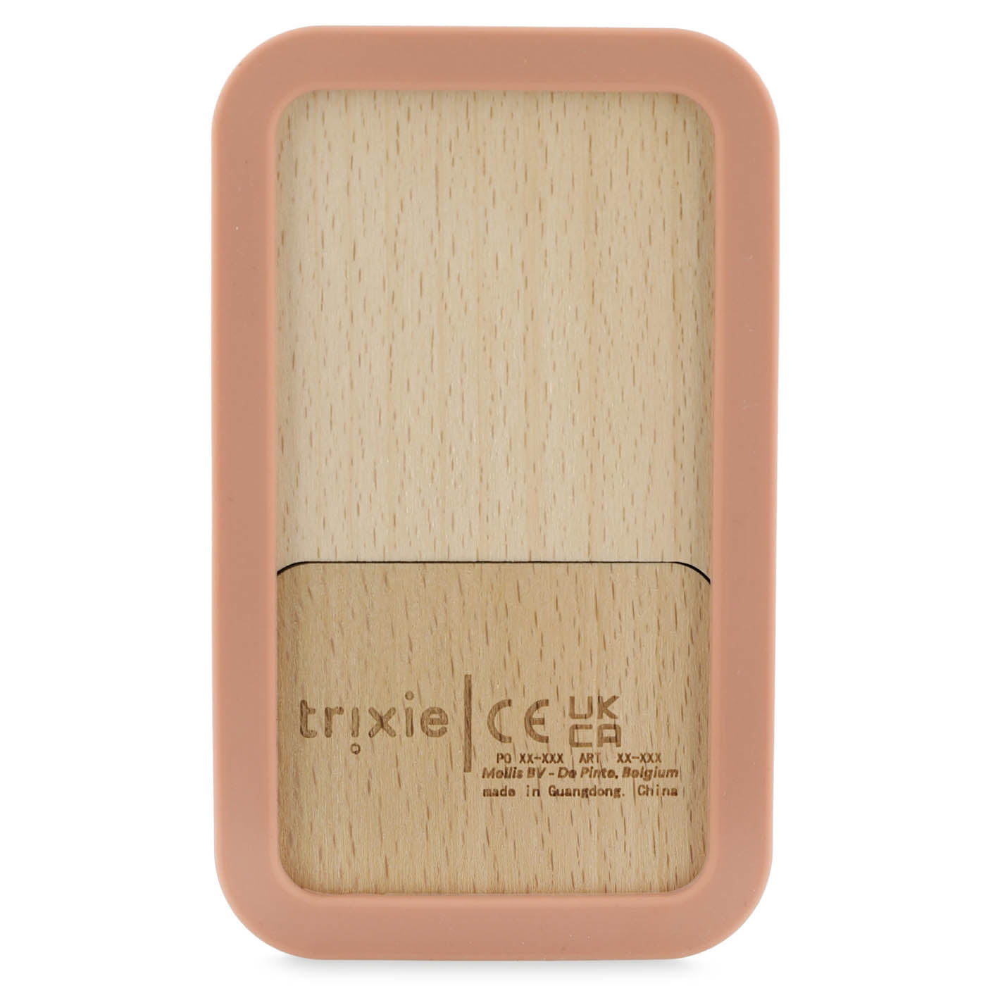 Trixie Baby Premiers jouets Téléphone bébé en silicone et bois Mrs. Cat