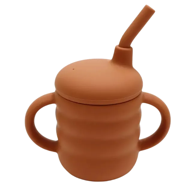 Baby-Crea Vaisselle Bébé tasse d’apprentissage rouge tomette anti-fuite