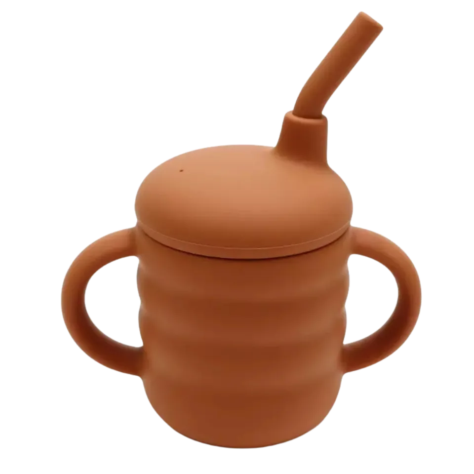 Baby-Crea Vaisselle Bébé tasse d’apprentissage rouge tomette anti-fuite