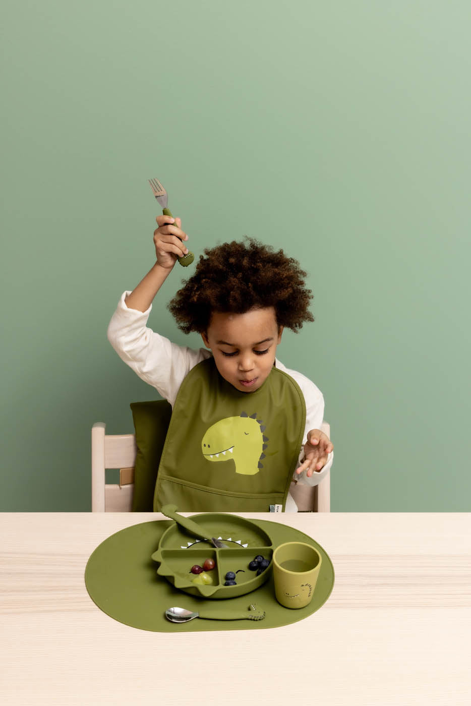 Trixie Baby Vaisselle Set de table en silicone Mr. Dino