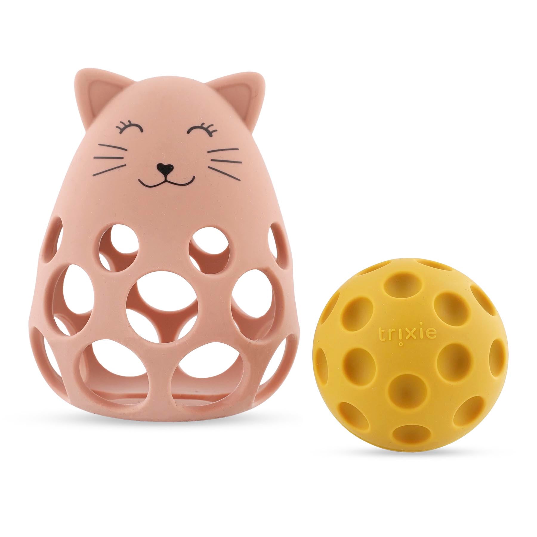 Trixie Baby Jouets sensoriels Hochet sensoriel en silicone Mrs. Cat alimentaire