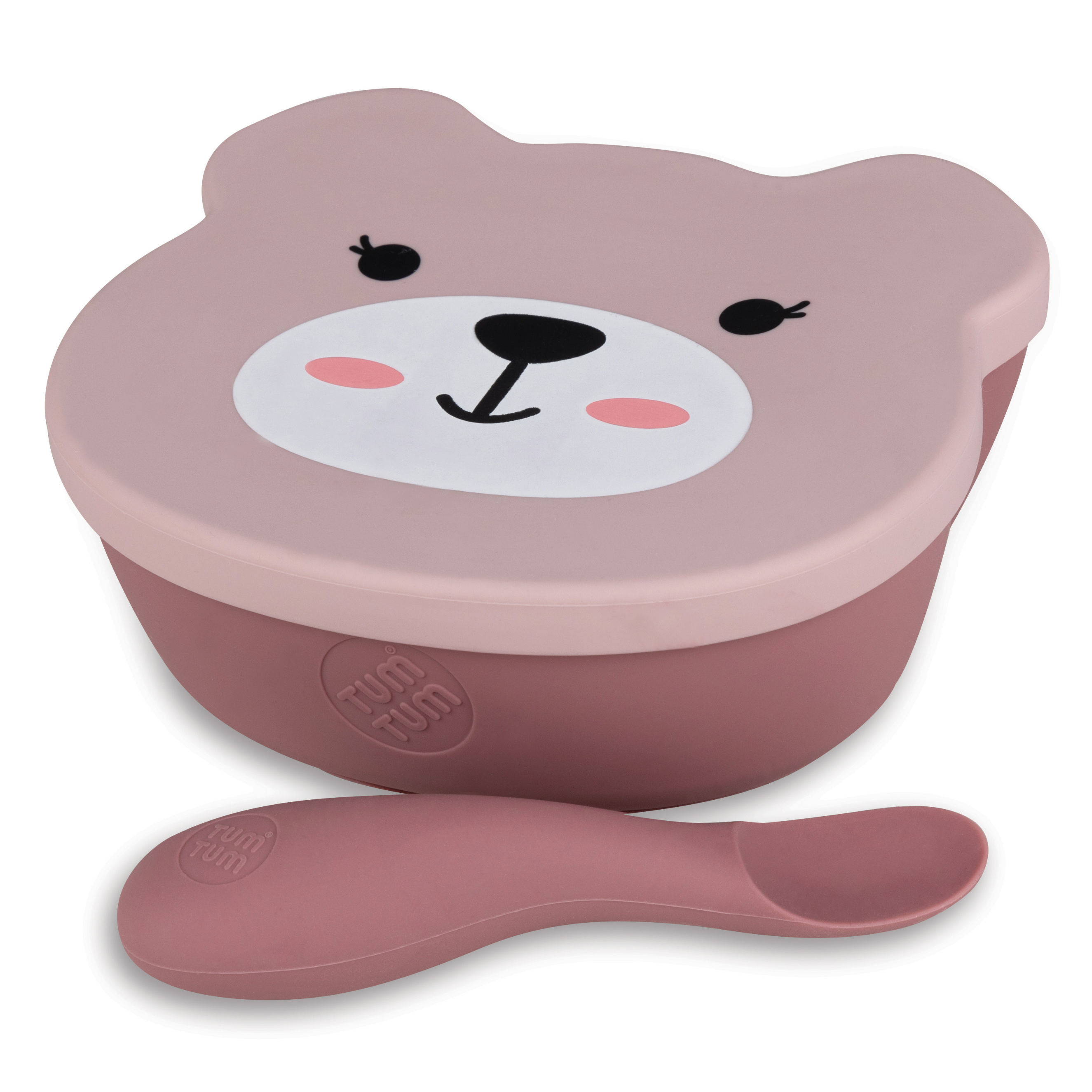 Tum Tum Bowls & Plates Baby Suction Bowl & Spoon Set bol ventouse rose