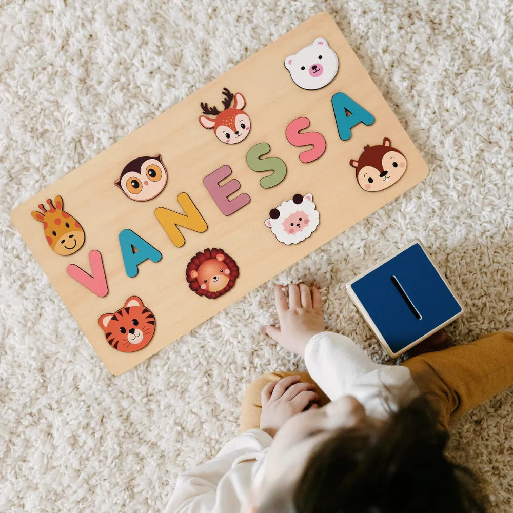 Baby-Crea Puzzle bébé en bois personnalisé Puzzle Animaux de la Forêt