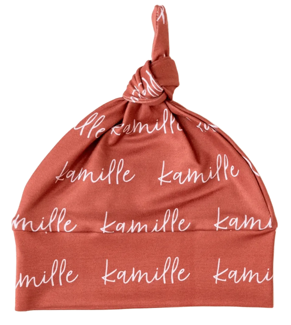 Baby-Crea Accessoires bébé personnalisés Bonnet de Naissance Prénom Répété