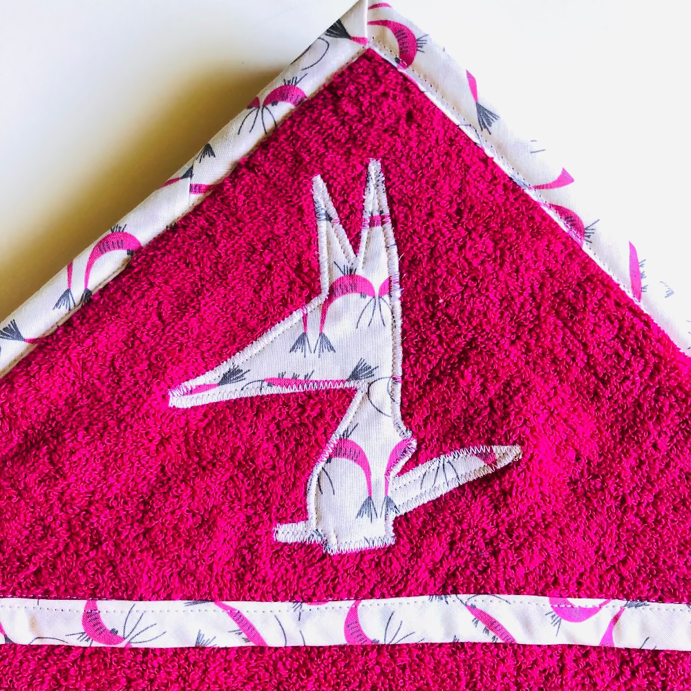 PIOLOU La Cape de bain cape de bain rose crevettes 80 × 80 cm coton