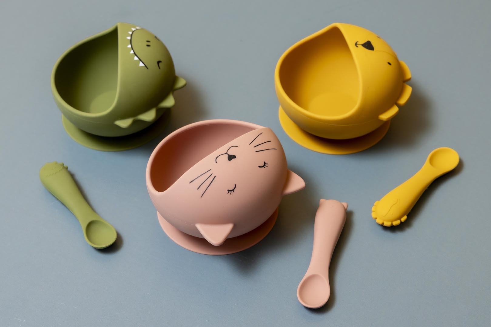 Trixie Baby Sets de repas Premier set repas bébé Mr. Dino en silicone