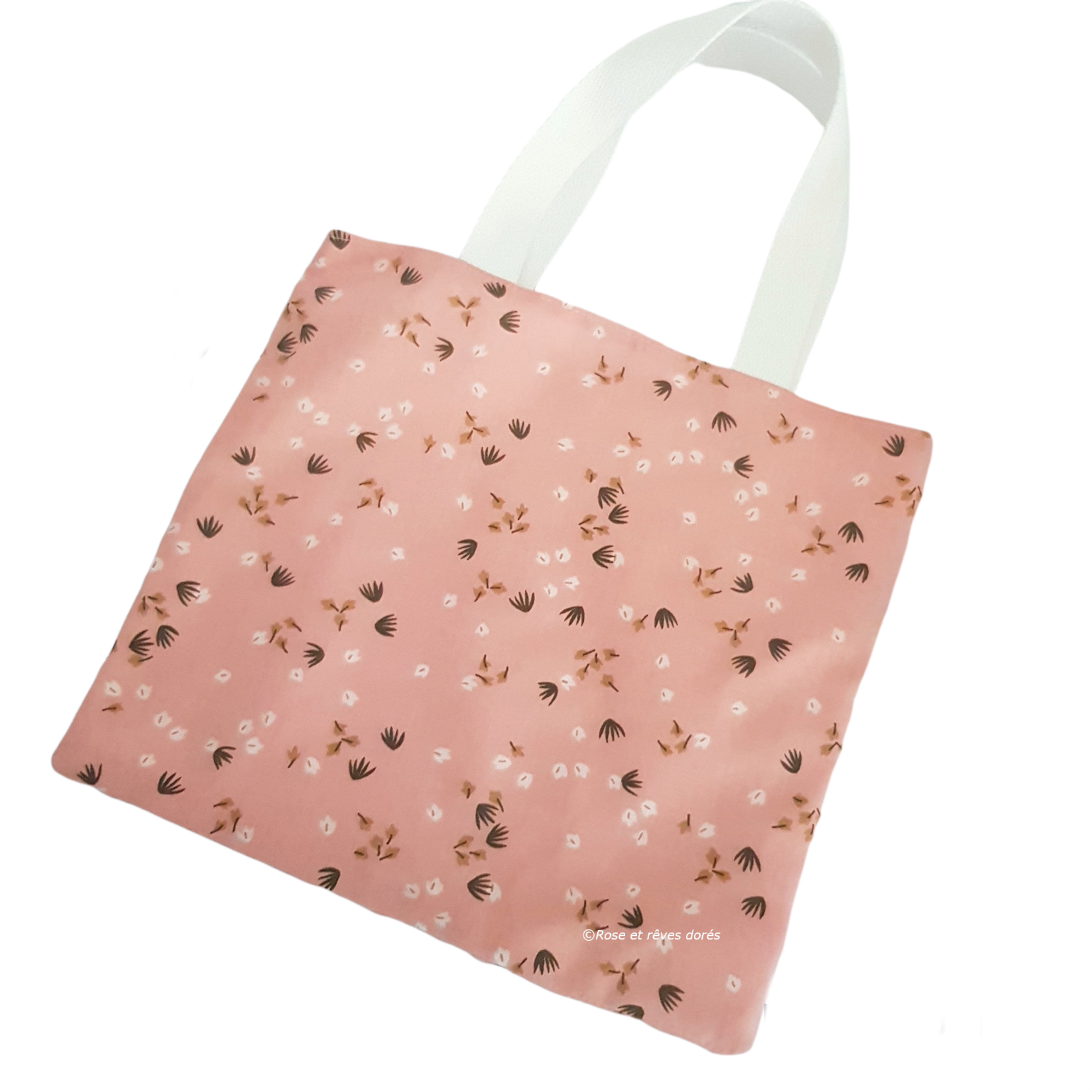 Rose et rêves dorés Sacs divers P’tit tote bag réversible Sucre d’orge coton