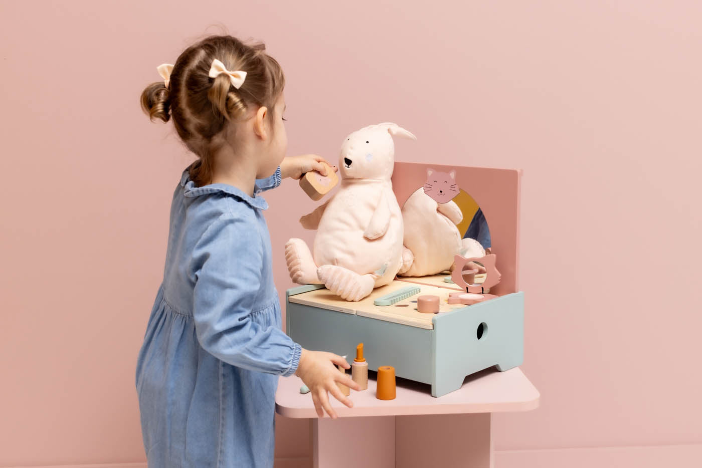 Trixie Baby Jeu symbolique Coiffeuse avec miroir bois