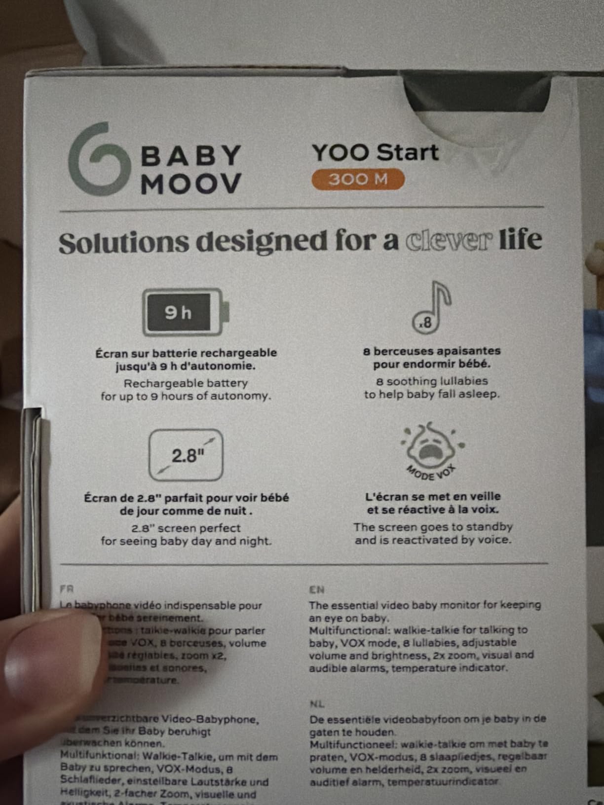 Babymoov YOO Start babyphone vidéo 300 m avec vision nocturne