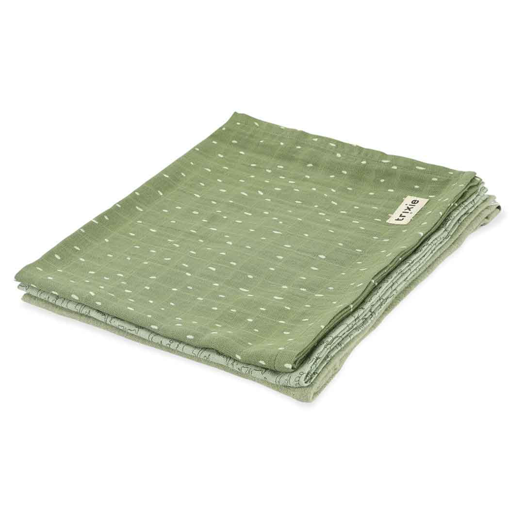 Trixie Baby Langes en mousseline Daring Dino 3 pièces 55 x 55 cm coton bio