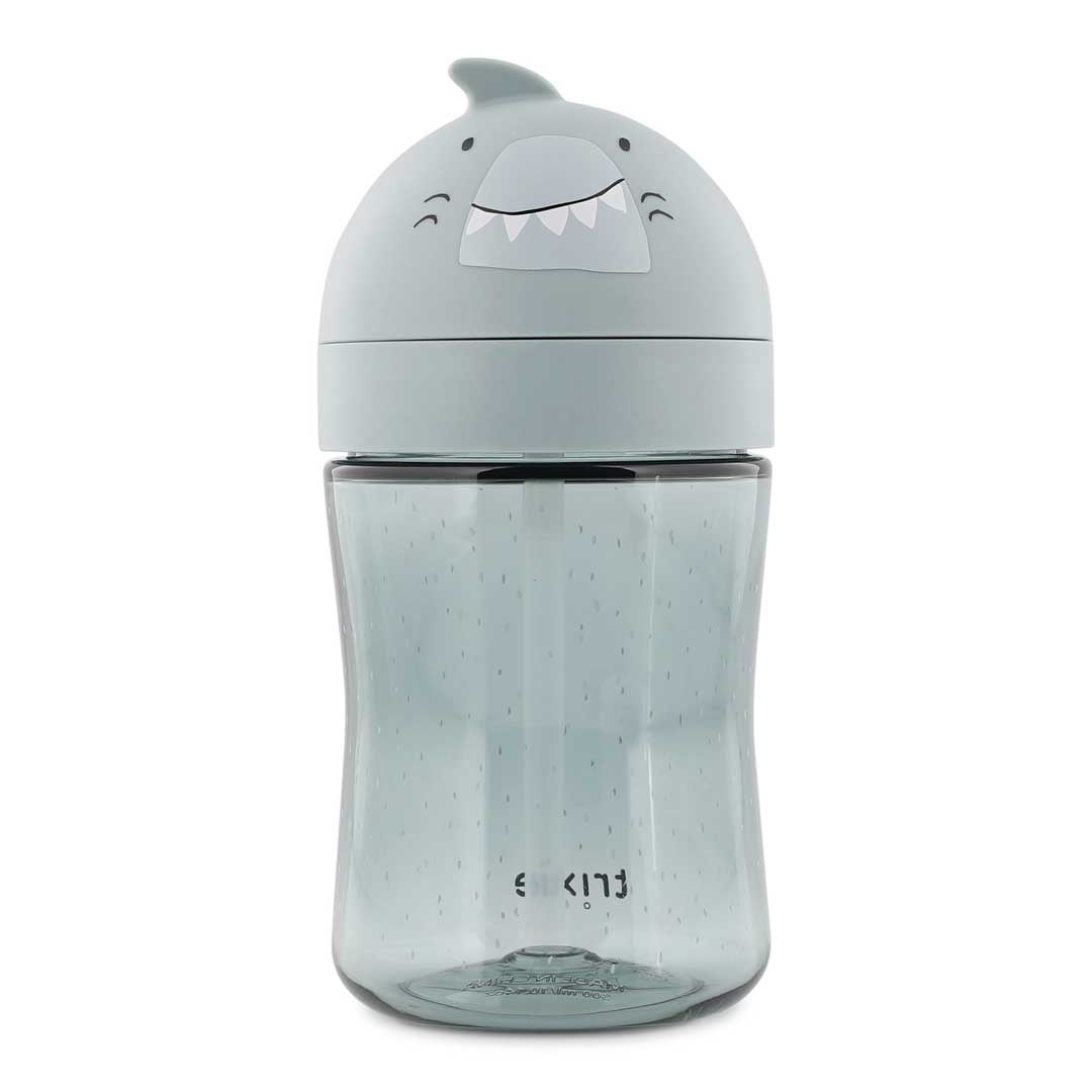Trixie Baby Tasses et gobelets Gobelet avec paille Mr. Shark anti-fuite