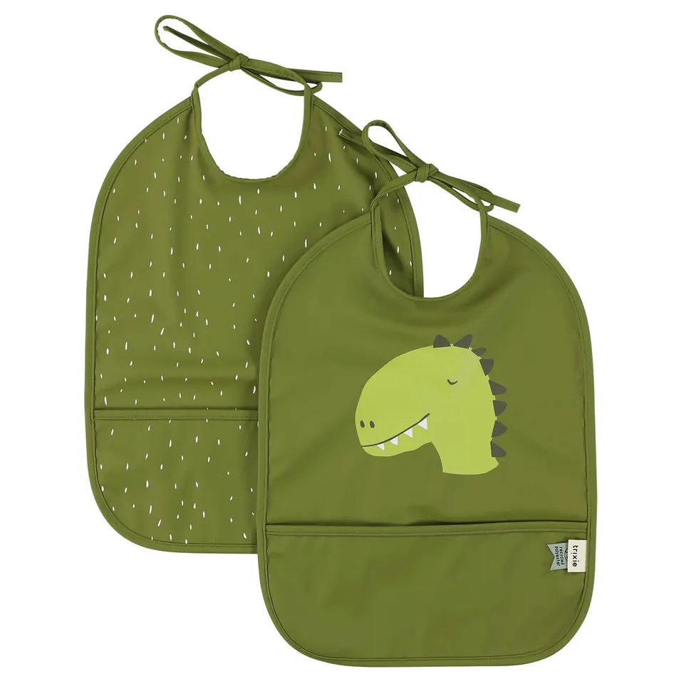 Trixie Baby Bavoirs Mr. Dino bavoirs imperméables 2 pièces
