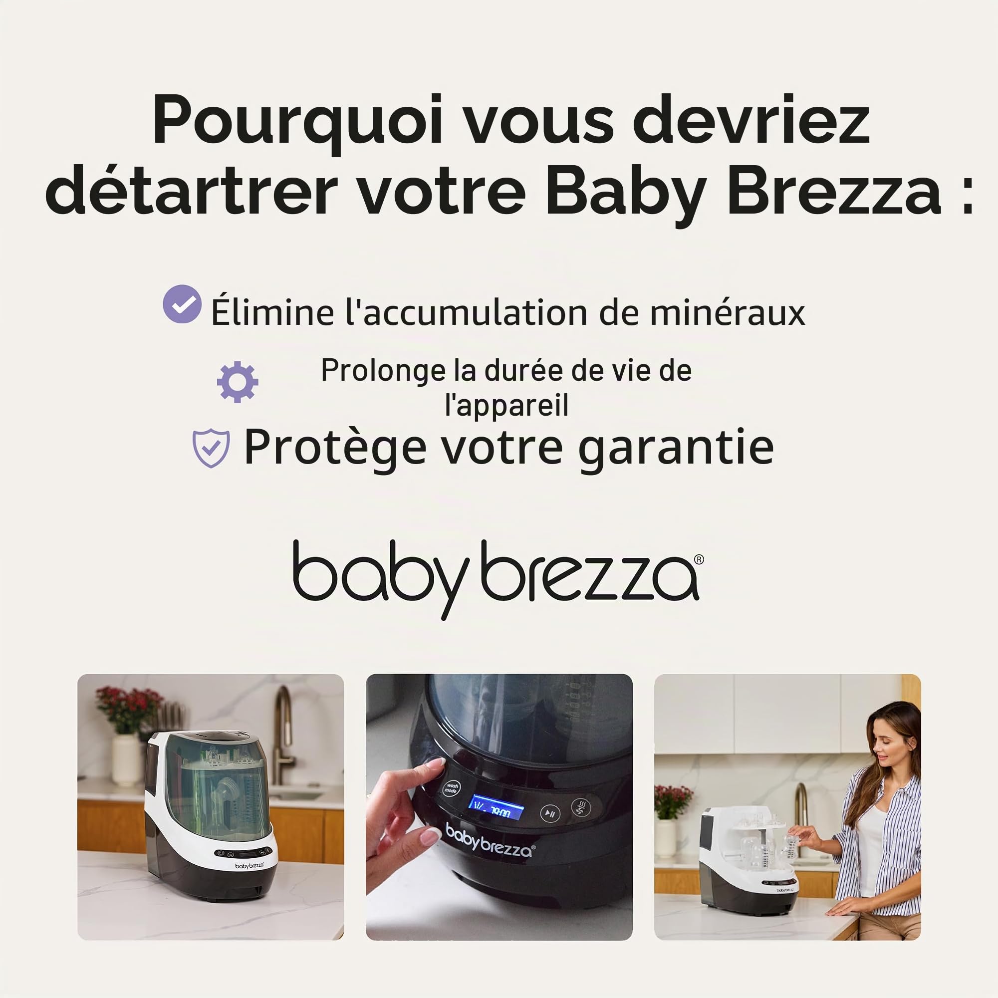 Baby Brezza Pièces et entretien pastilles détartrantes Bottle Washer Pro 20 pièces