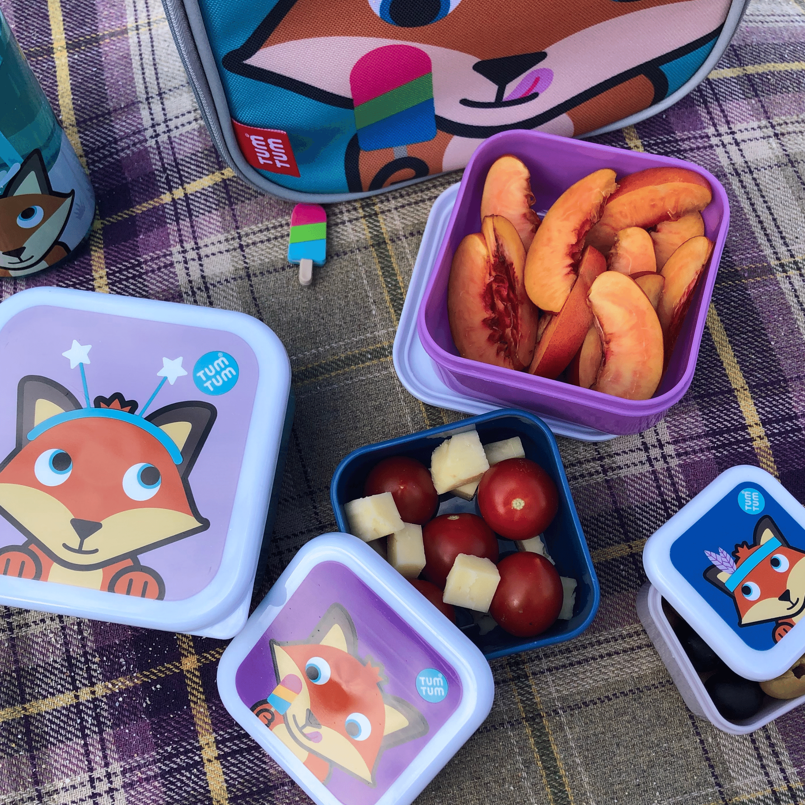 Tum Tum Lunch Boxes Felicity Fox boîtes à goûter enfant lot de 4