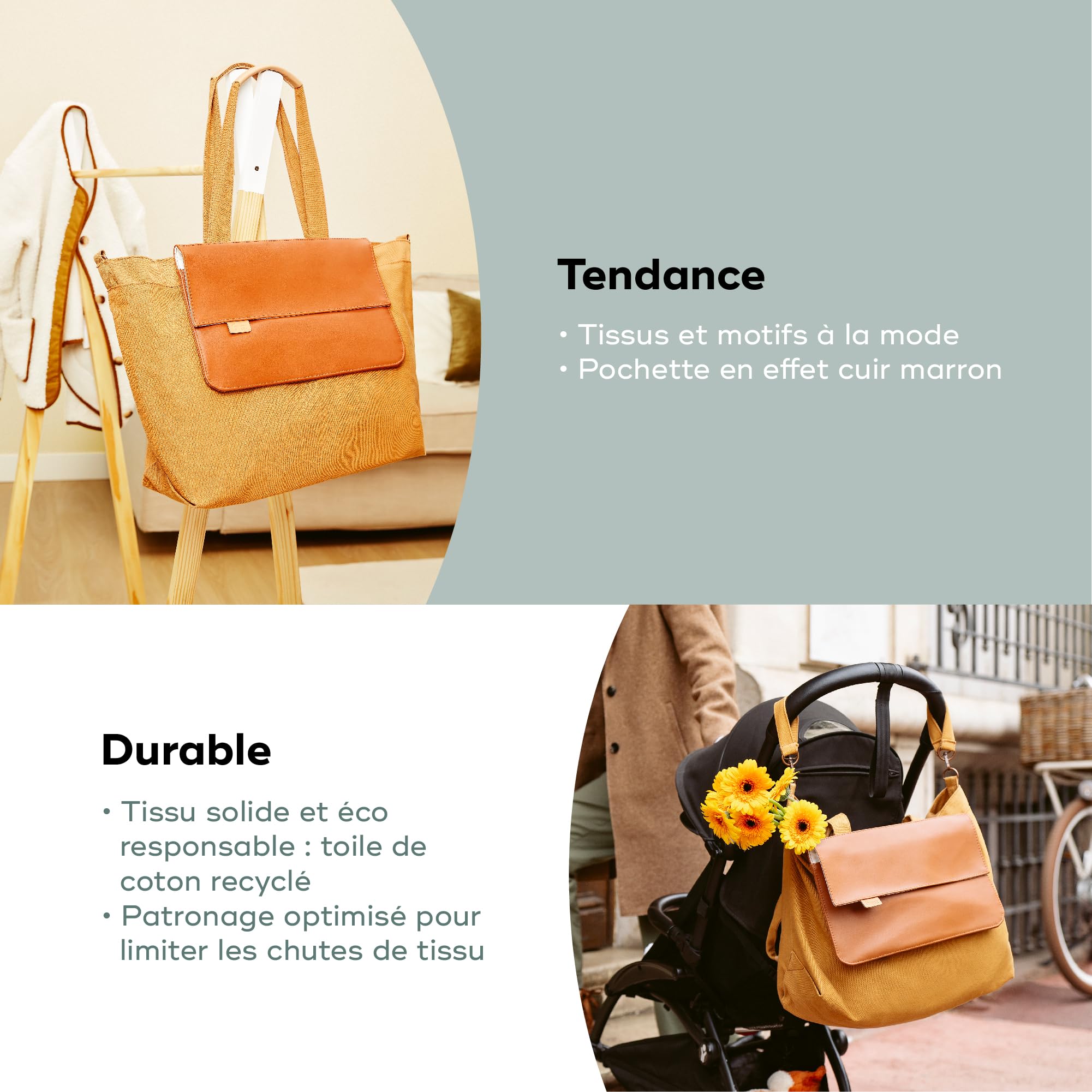 Babymoov Moov Tote Bag sac à langer 40 L Bouclettes Camel