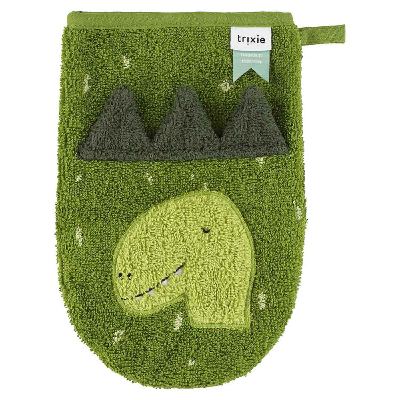 Trixie Baby Gants de toilette Mr. Dino et Mrs. Elephant lot de 2 coton bio