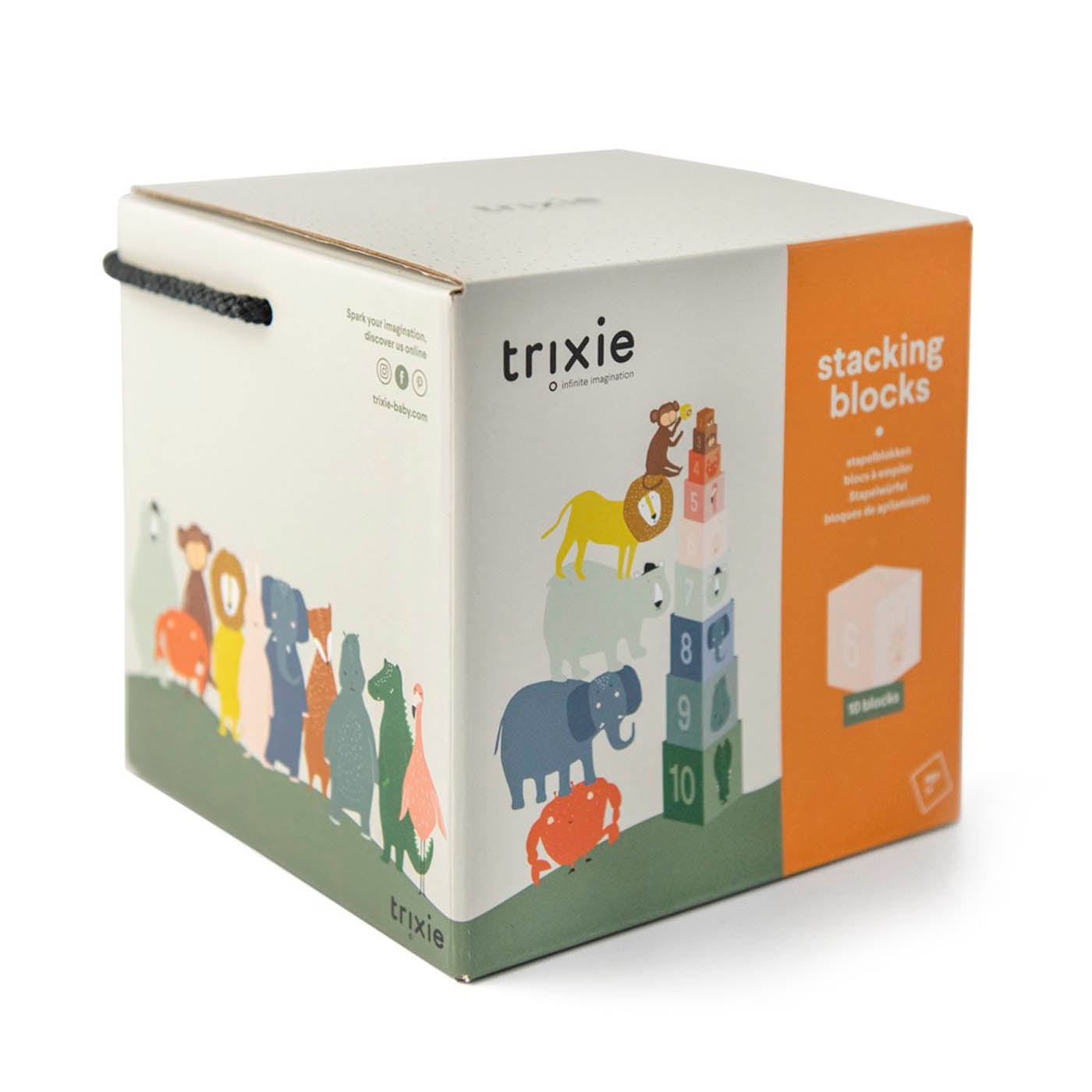 Trixie Baby Jouets à empiler blocs à empiler jeu de 10 blocs carton FSC