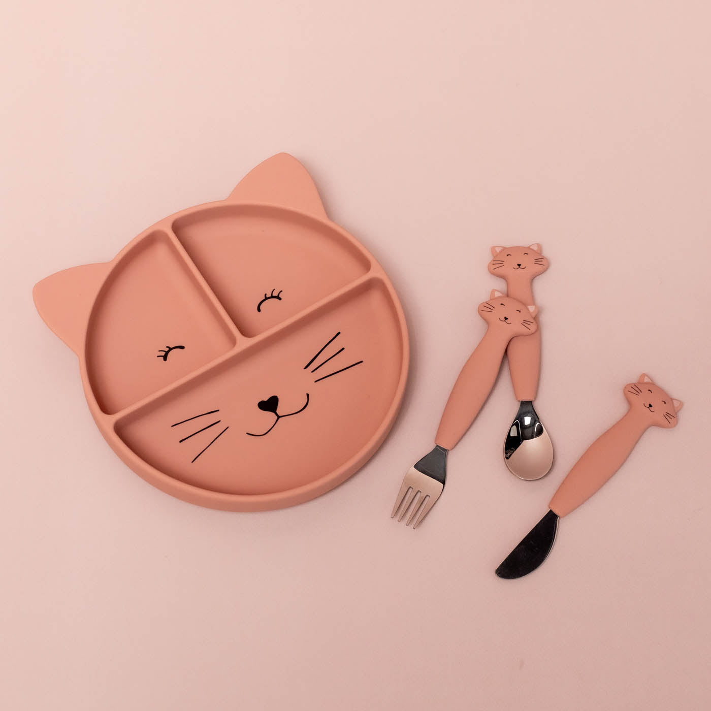 Trixie Baby Couverts 3 pièces en silicone Mrs. Cat