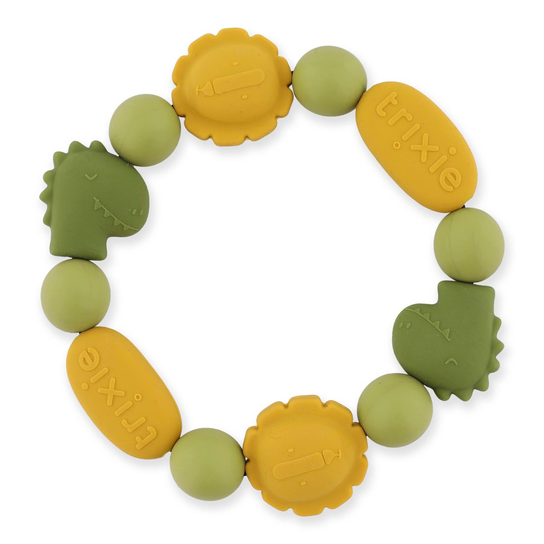Trixie Baby Premiers jouets Bracelet de dentition en silicone Mr. Dino & Mr. Lion