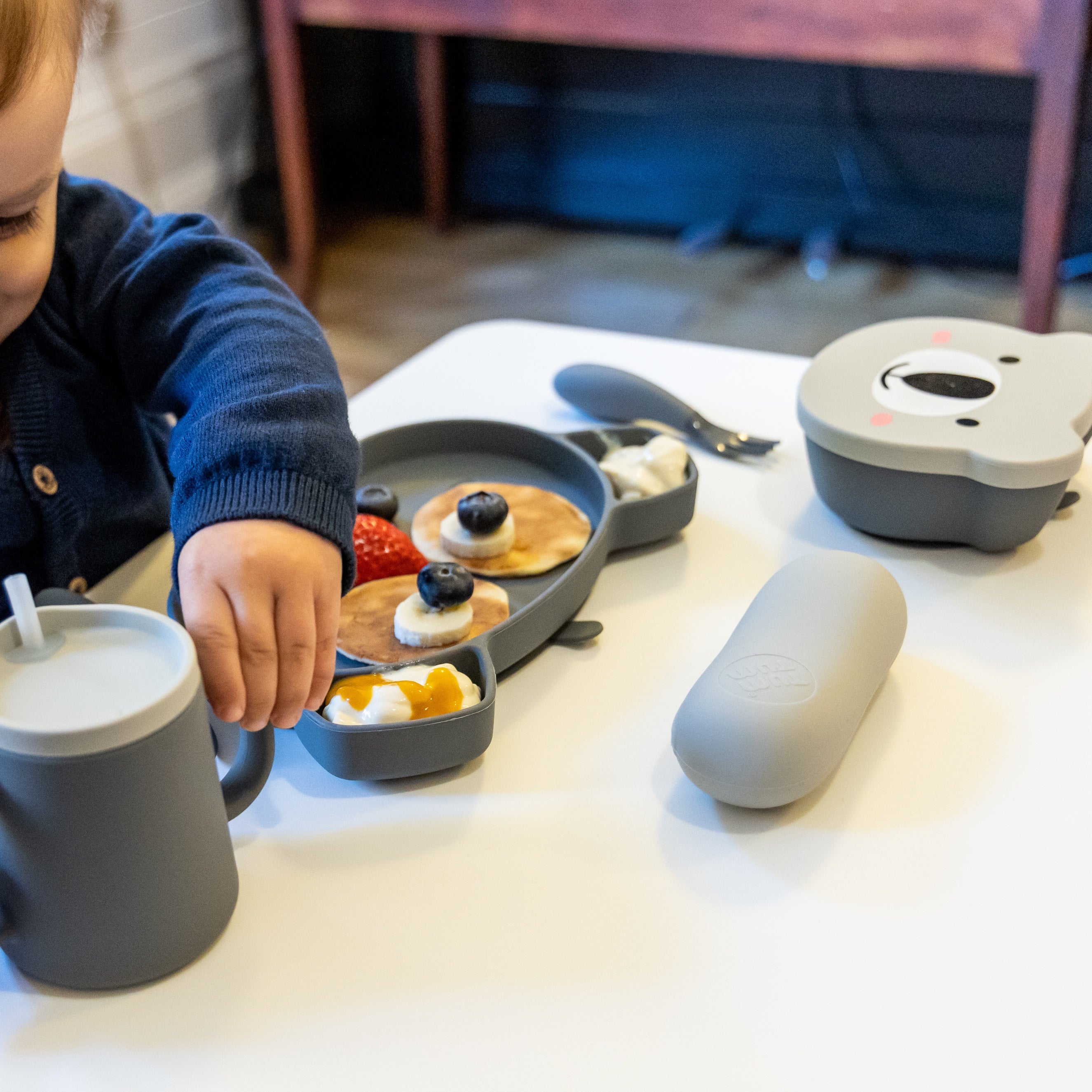 Tum Tum Bowls & Plates bol bébé avec ventouse et cuillère gris